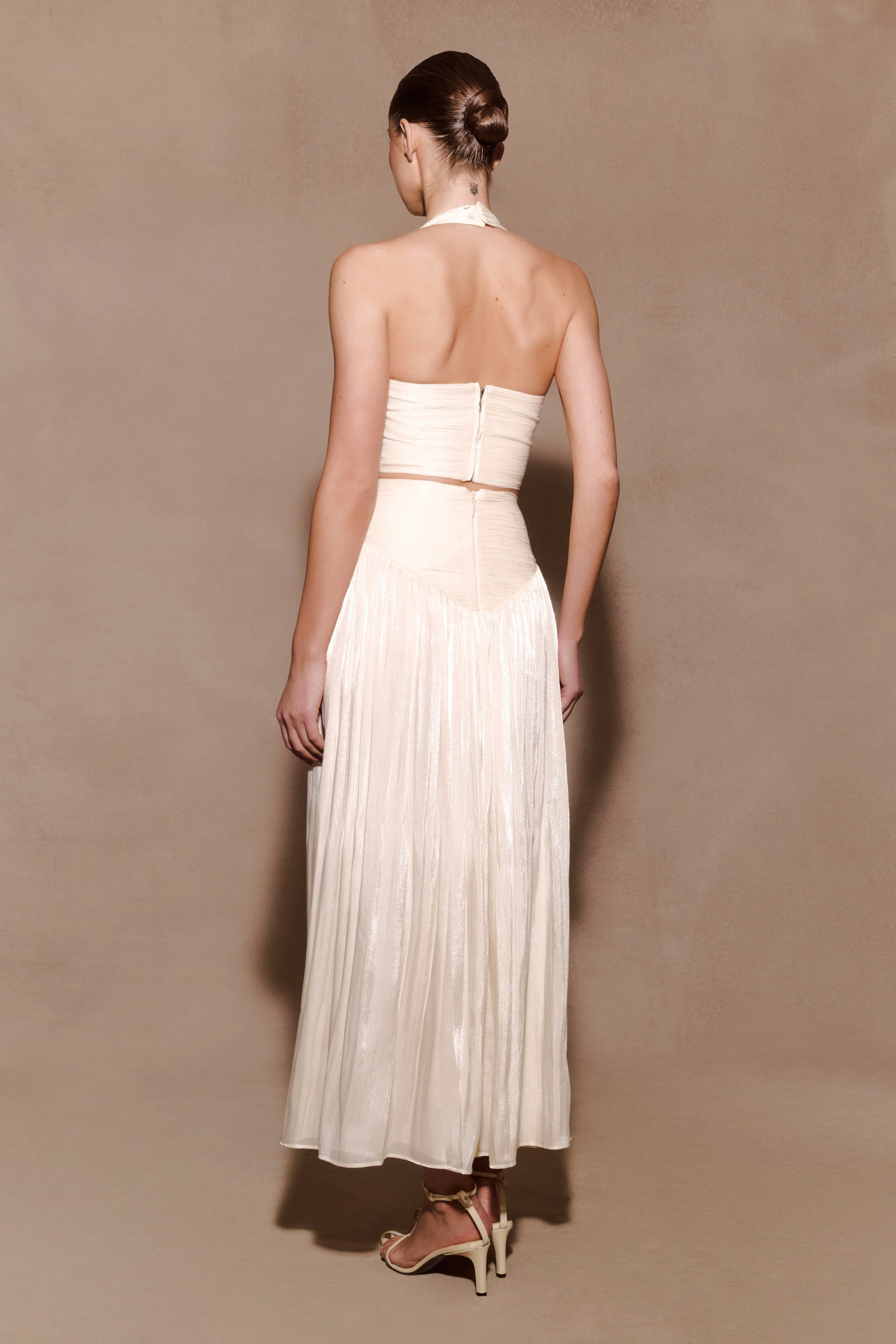 Makena Gathered Midi Skirt - Opal White - Image 6
