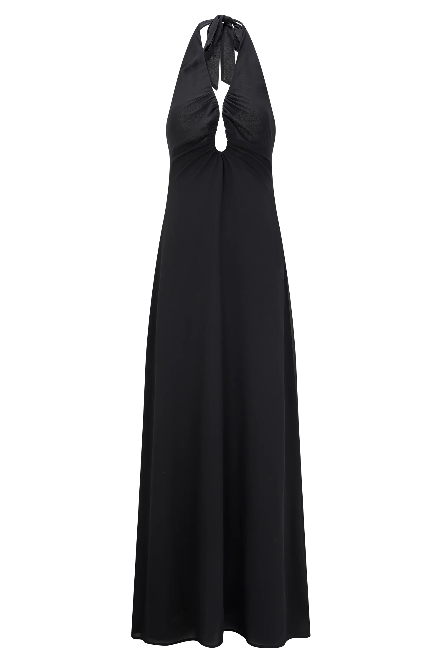 Malakhai Chiffon Halter Maxi Dress - Black - Image 7