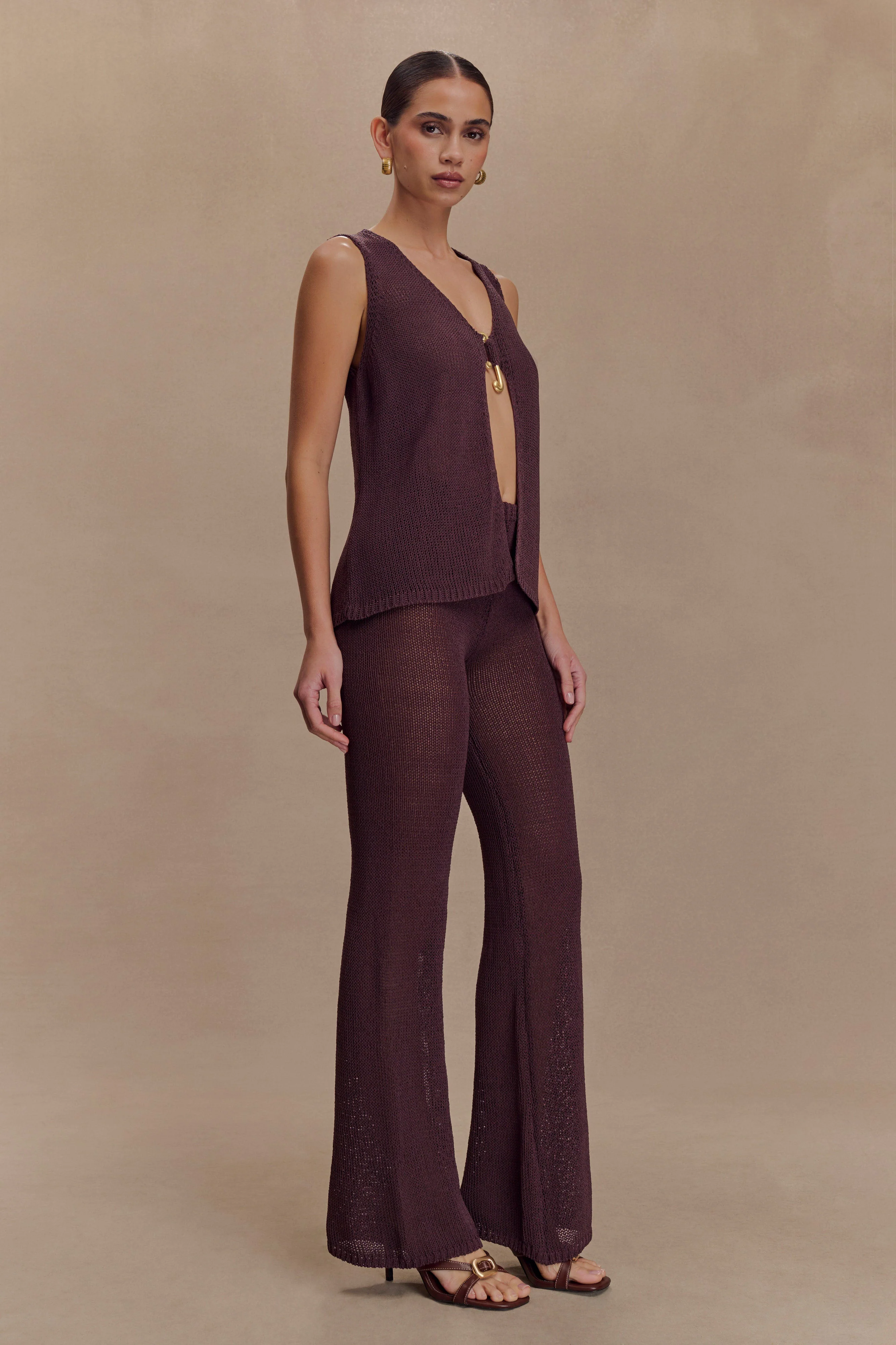 Malani Knit Top With Hardware - Chocolate - Image 4