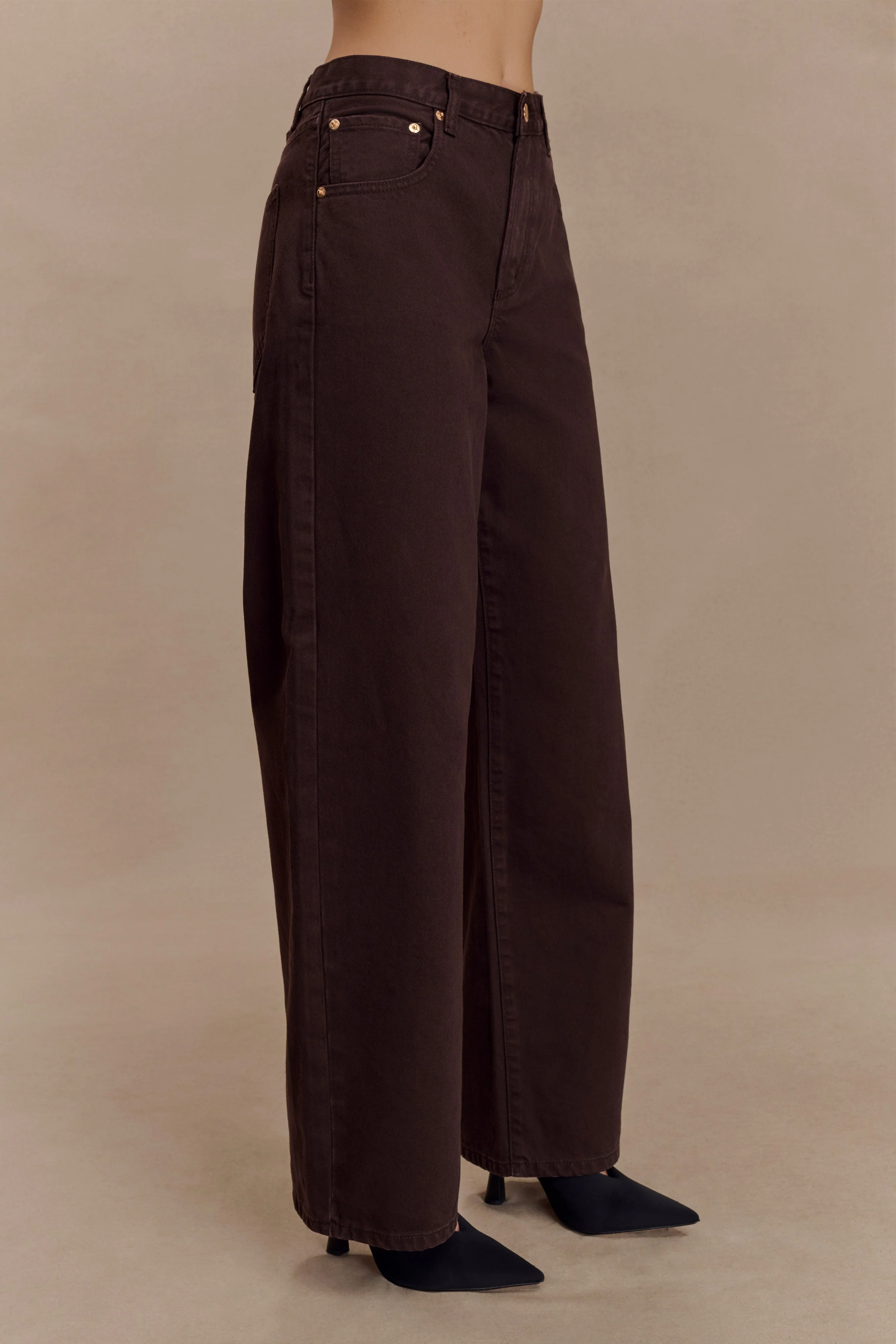 Mannon Mid Rise Denim Jeans - Chocolate - Image 7