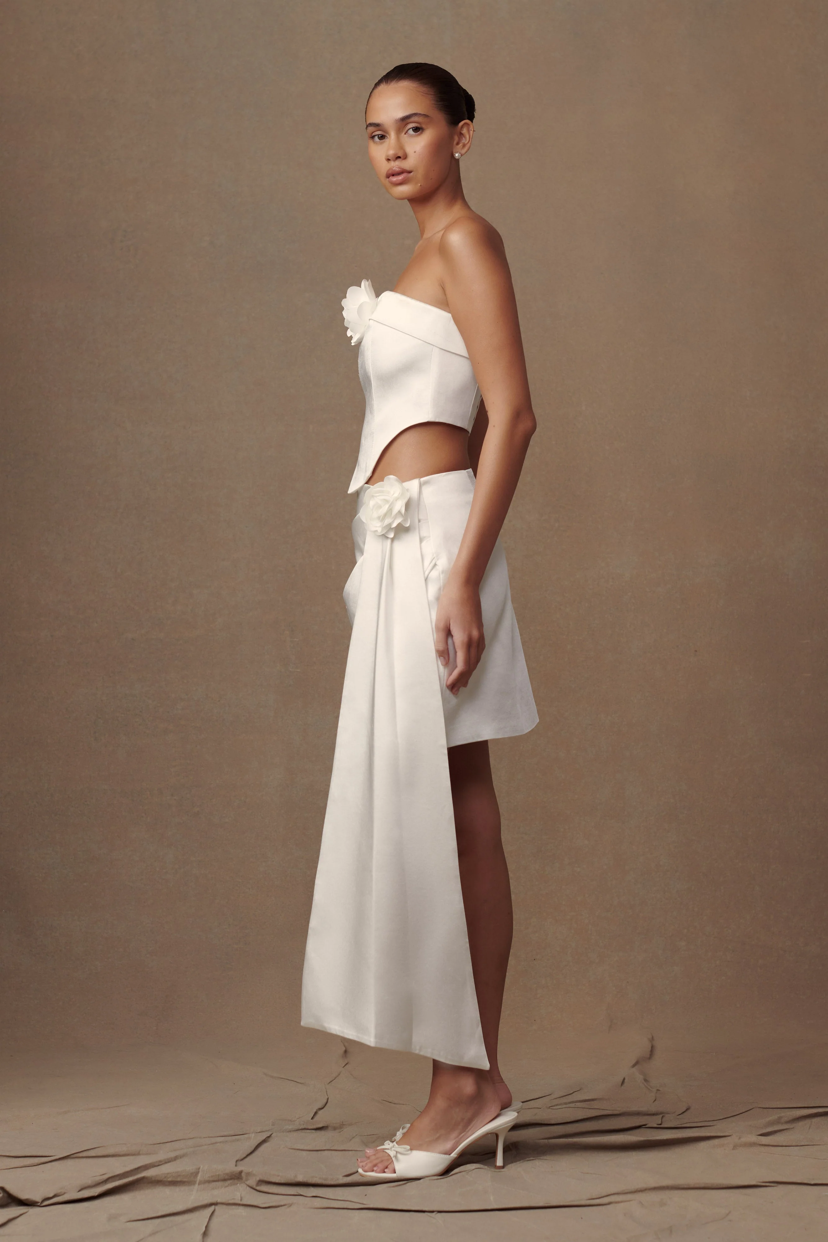 Margot Rose Mini Skirt - White - Image 5