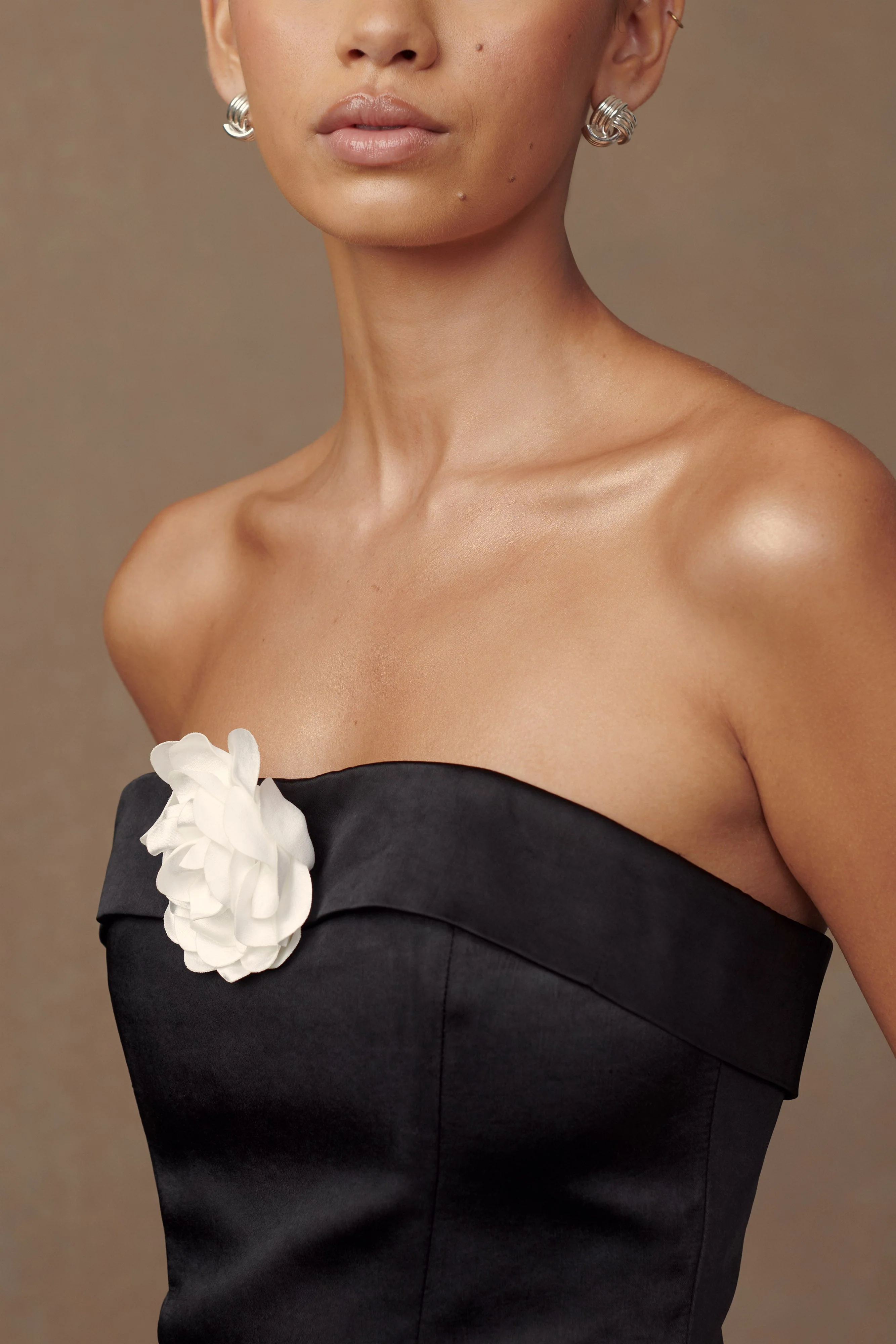 Margot Strapless Rose Corset - Black - Image 3