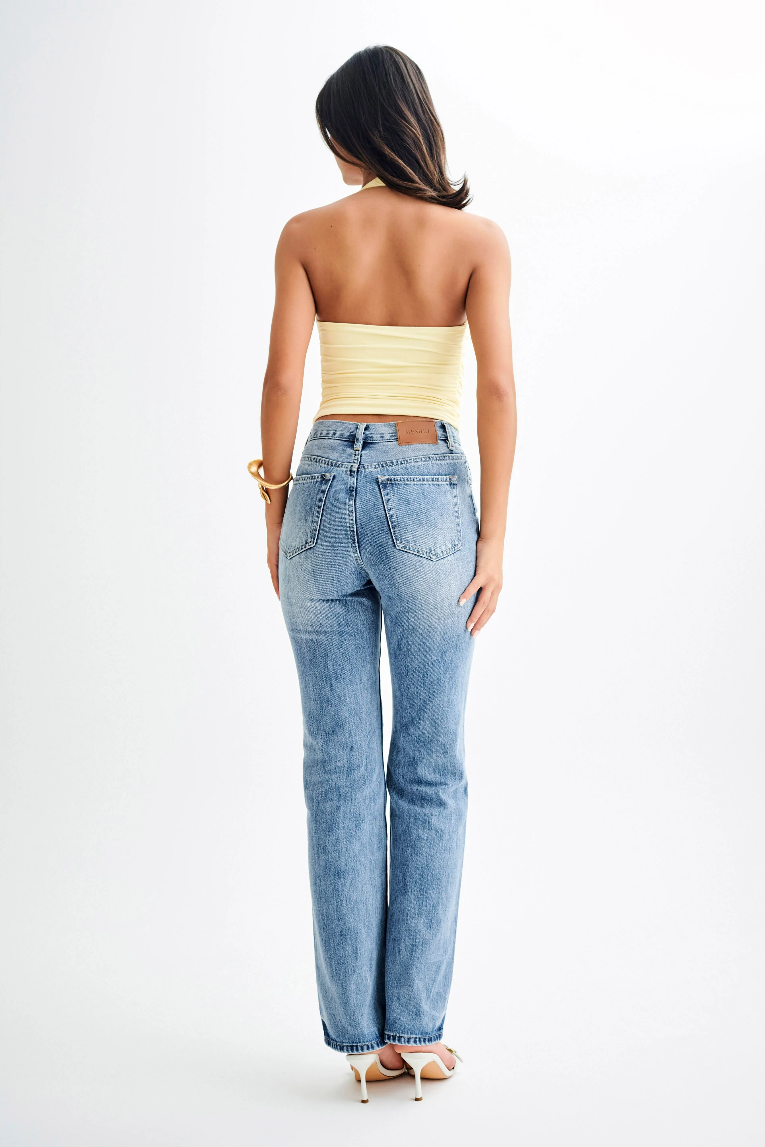 Marie Recycled Halter Top - Lemon Sherbet - Image 6