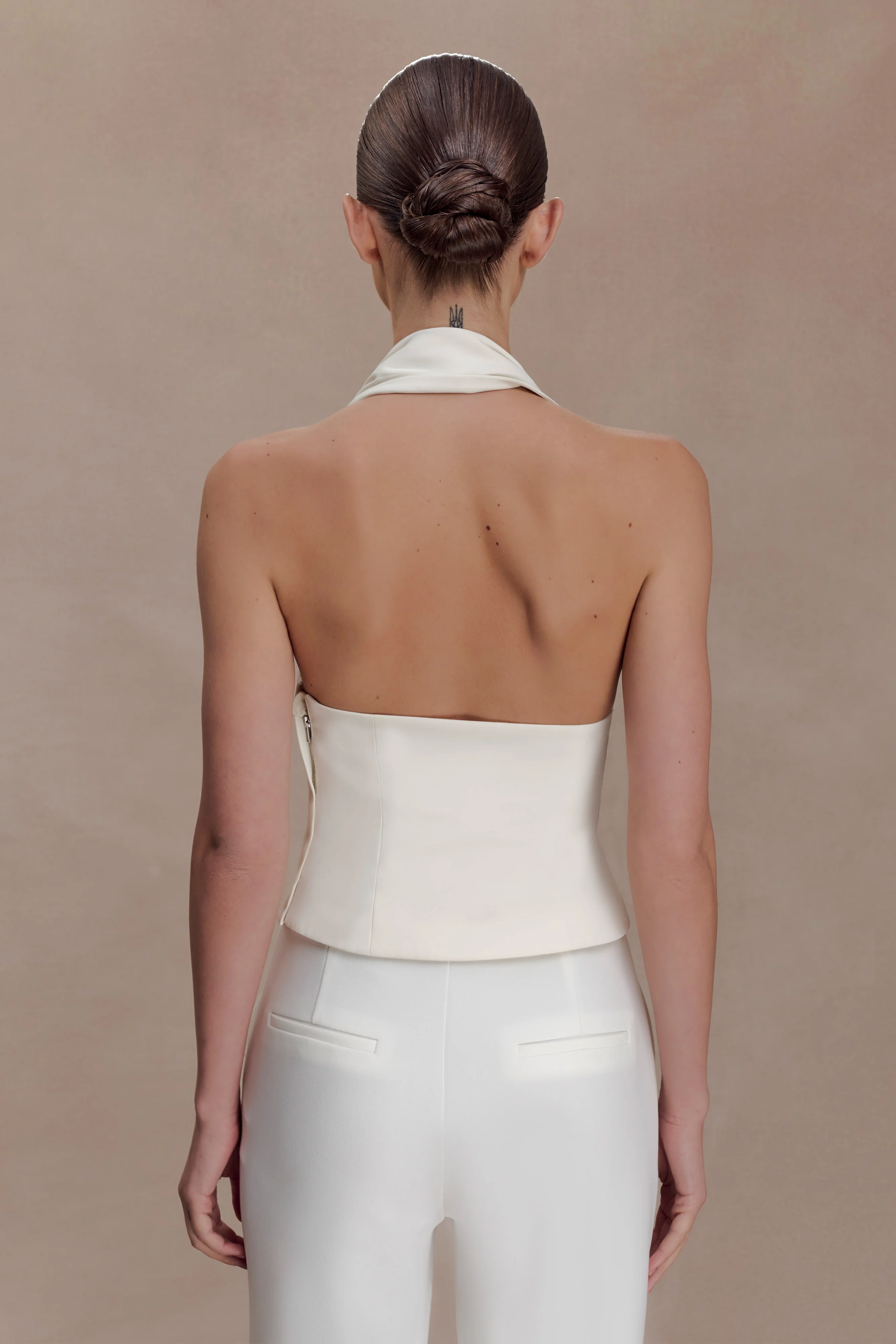 Marina Halter Top With Hardware - Ivory - Image 2