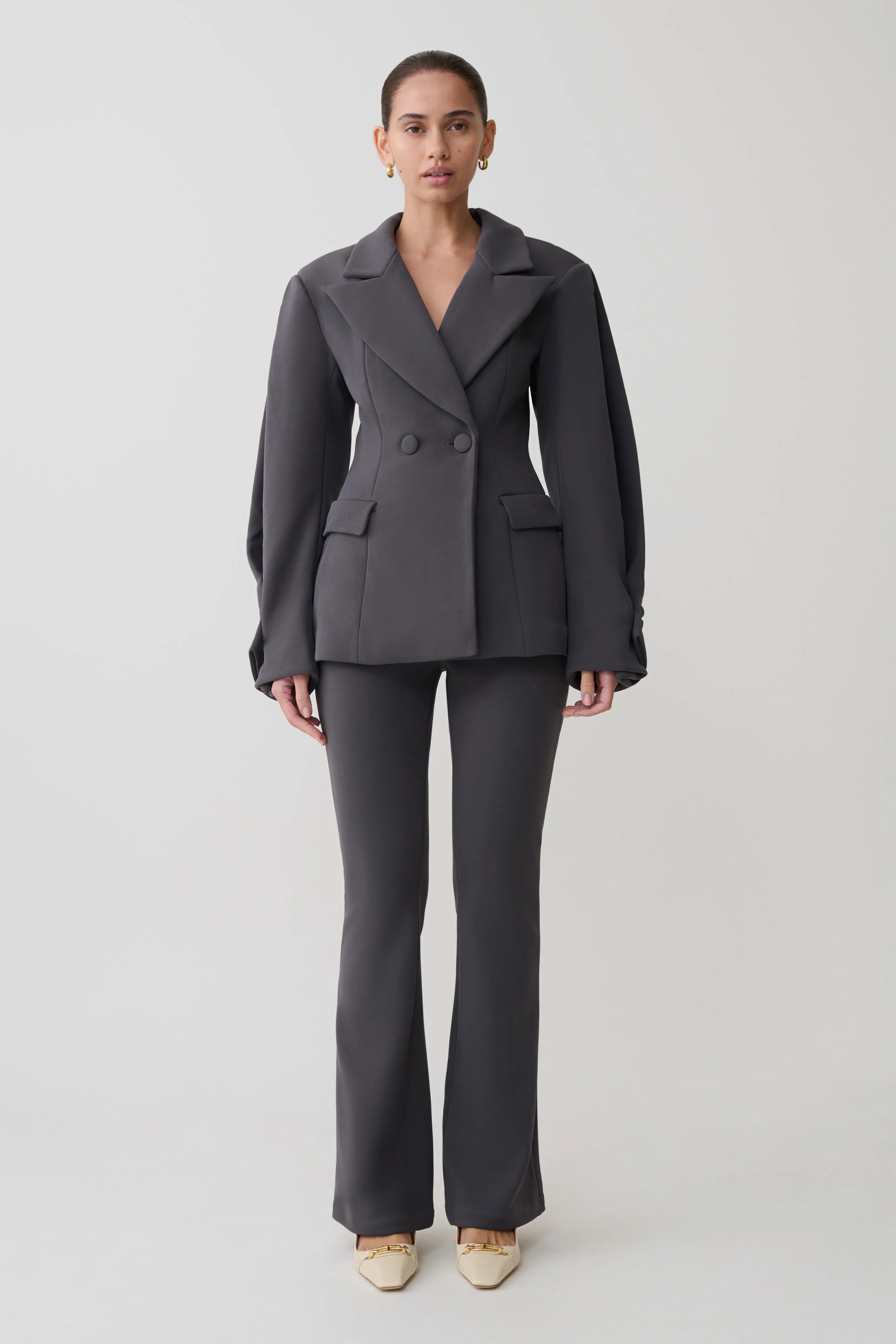 Marion Fit And Flare Pant - Charcoal Shadow - Image 4