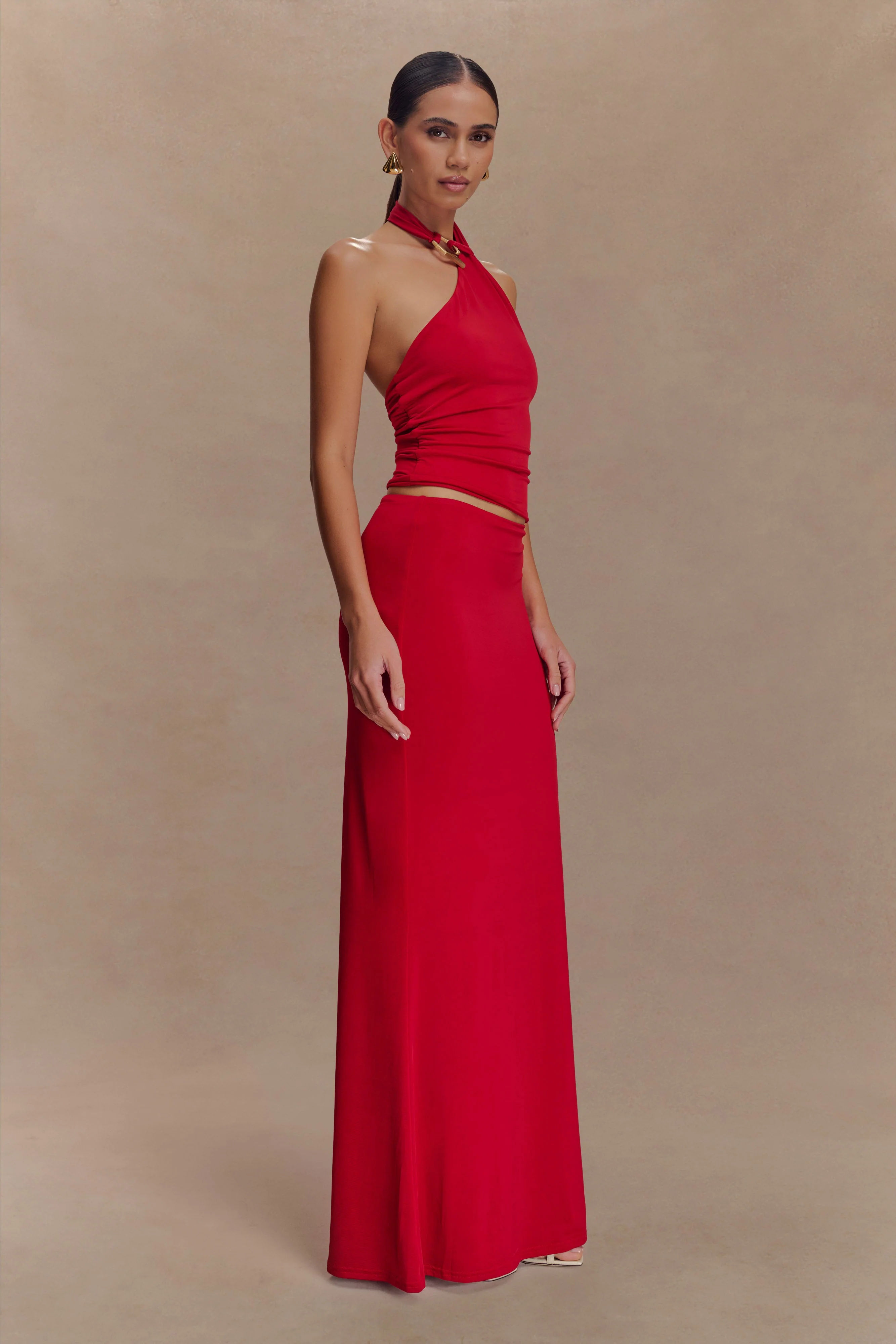 Mariposa Slinky Halter Top - Red - Image 4