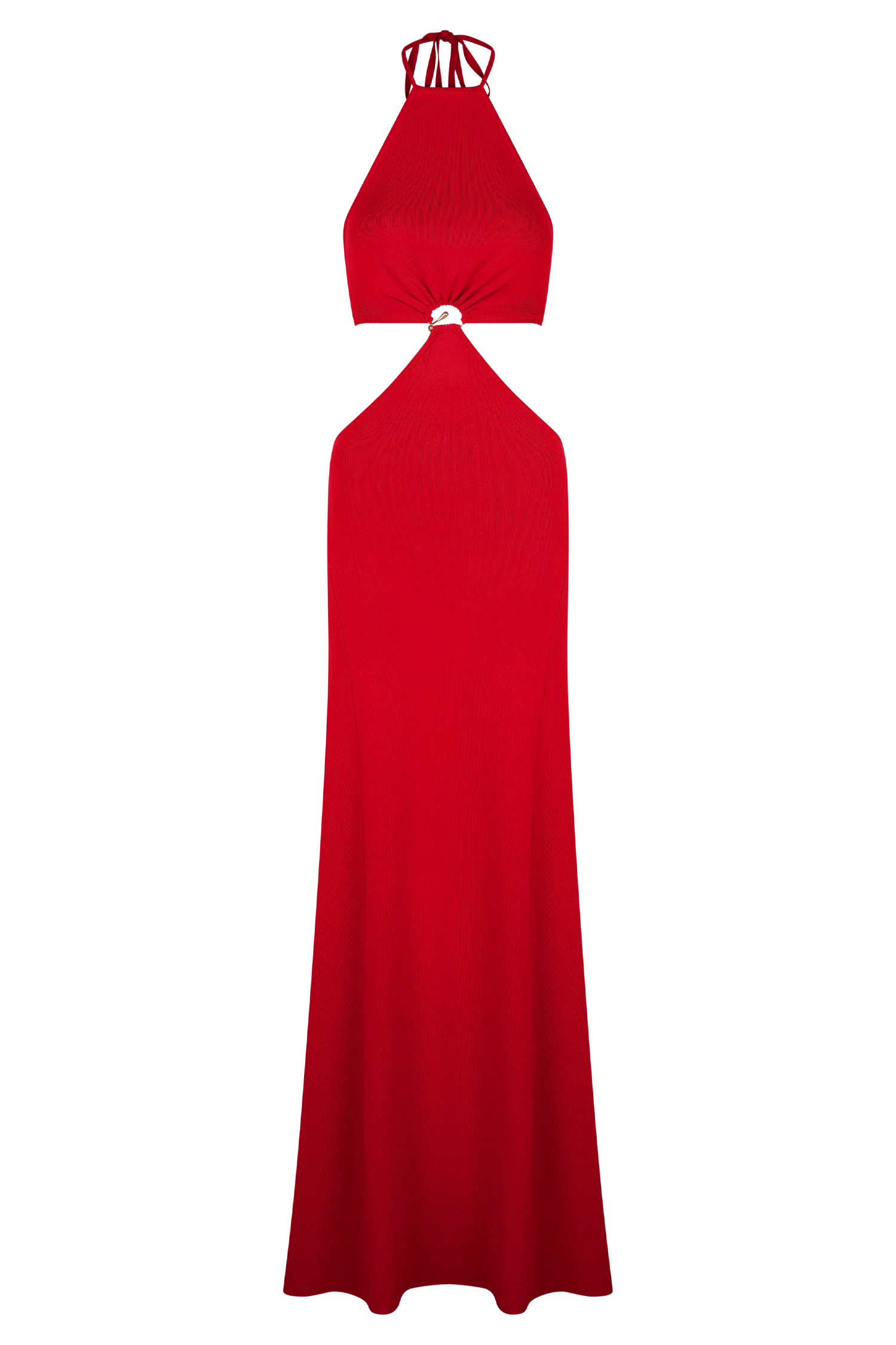 Marlowe Halter Knit Maxi Dress - Red - Image 11