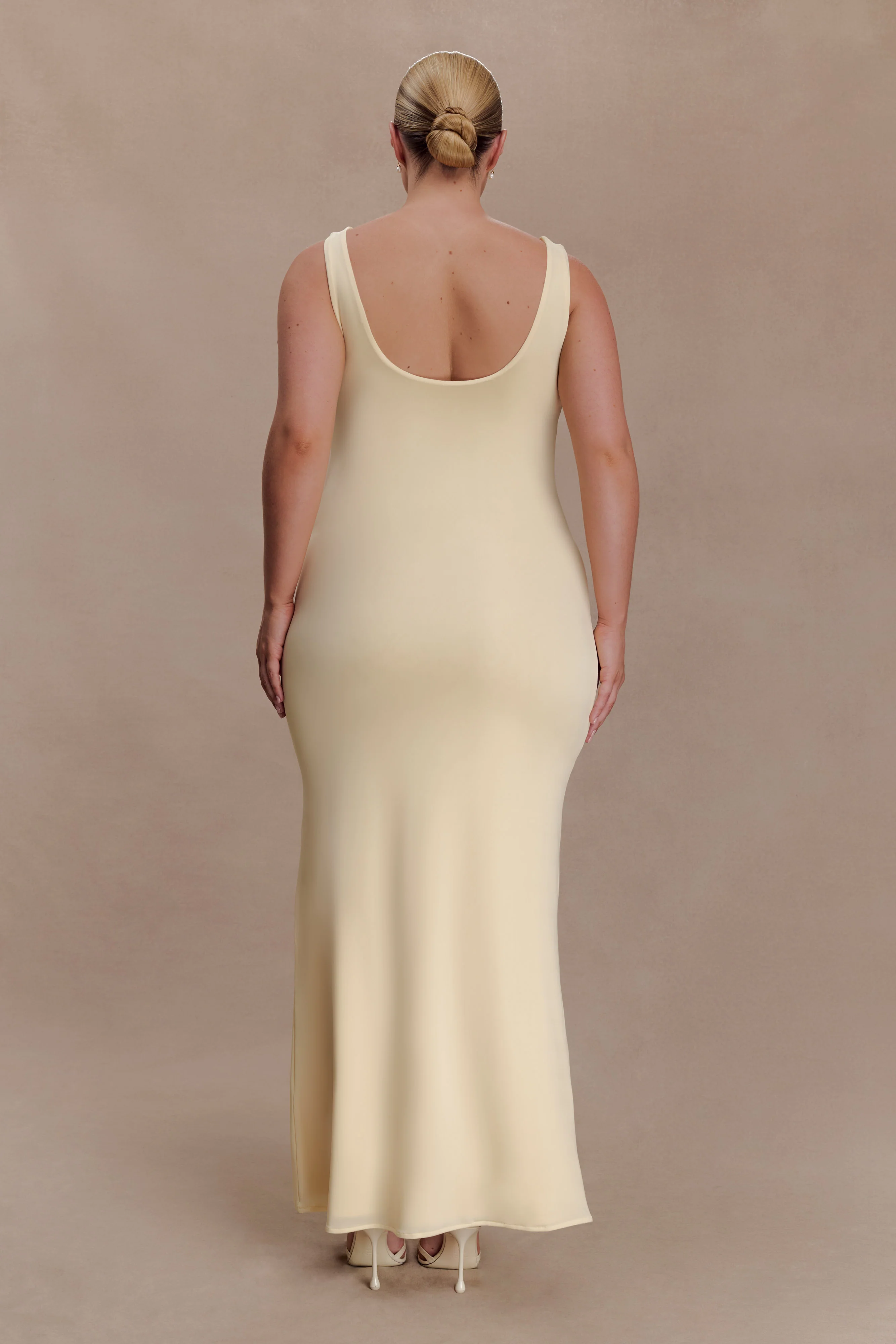 Marta Slinky Cowl Maxi Dress - Lemon - Image 6