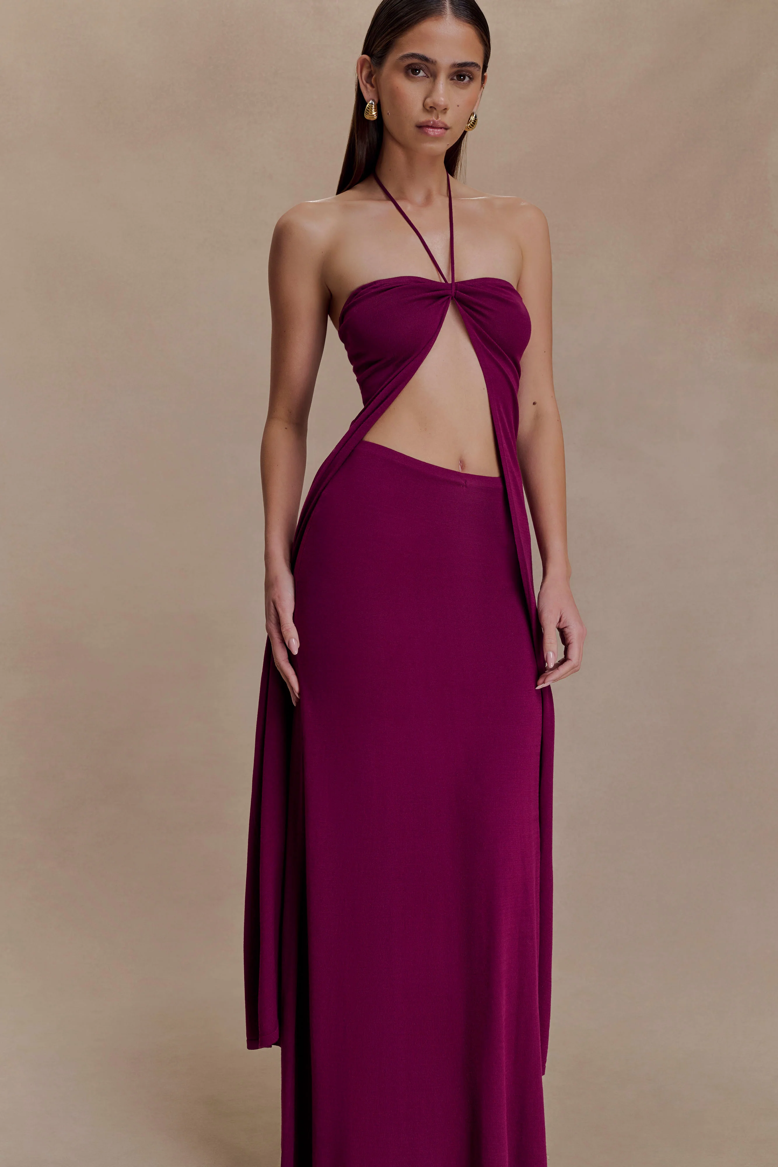 Martiena Knit Maxi Skirt - Plum - Image 3