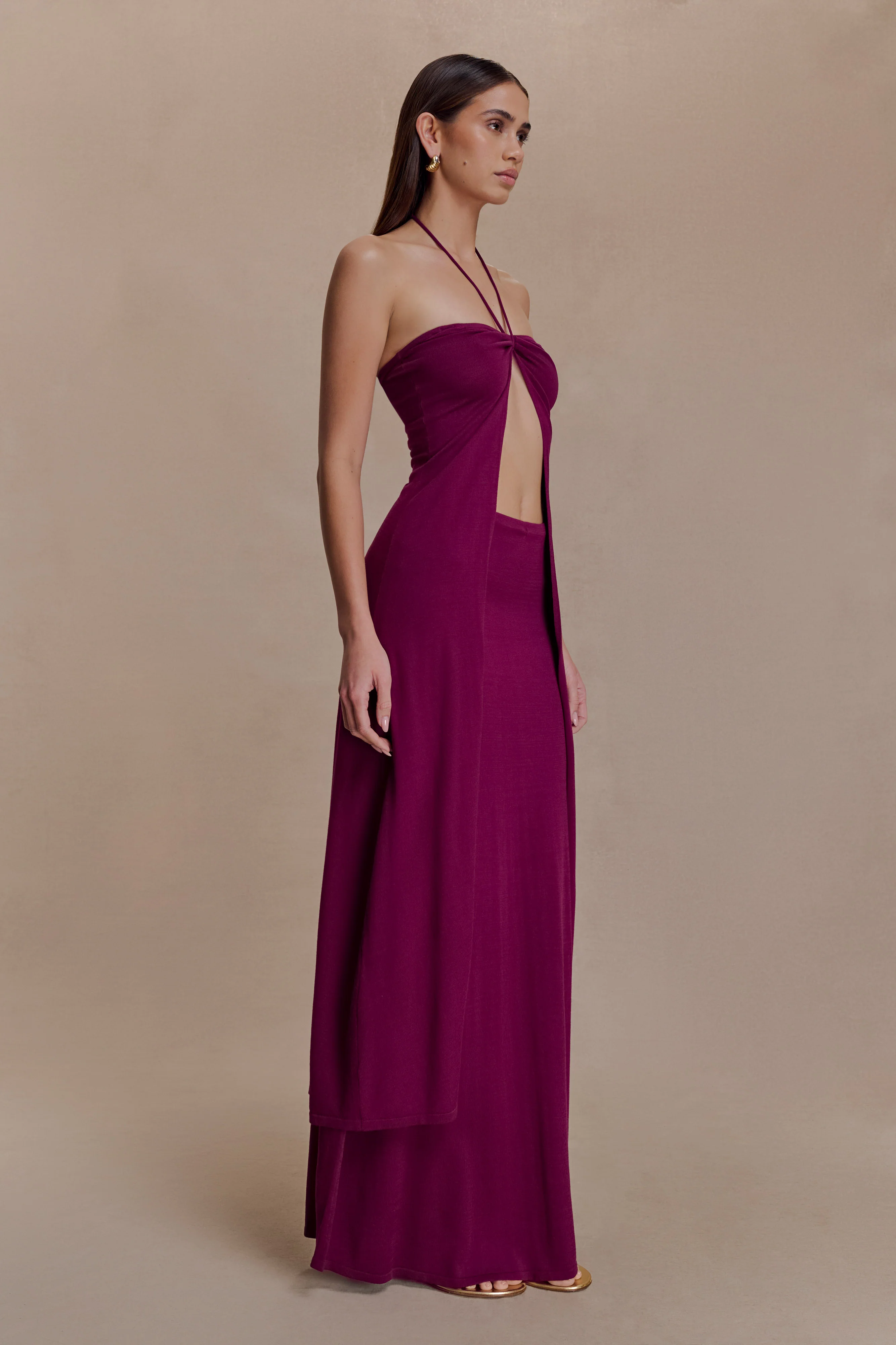 Martiena Knit Maxi Skirt - Plum - Image 4
