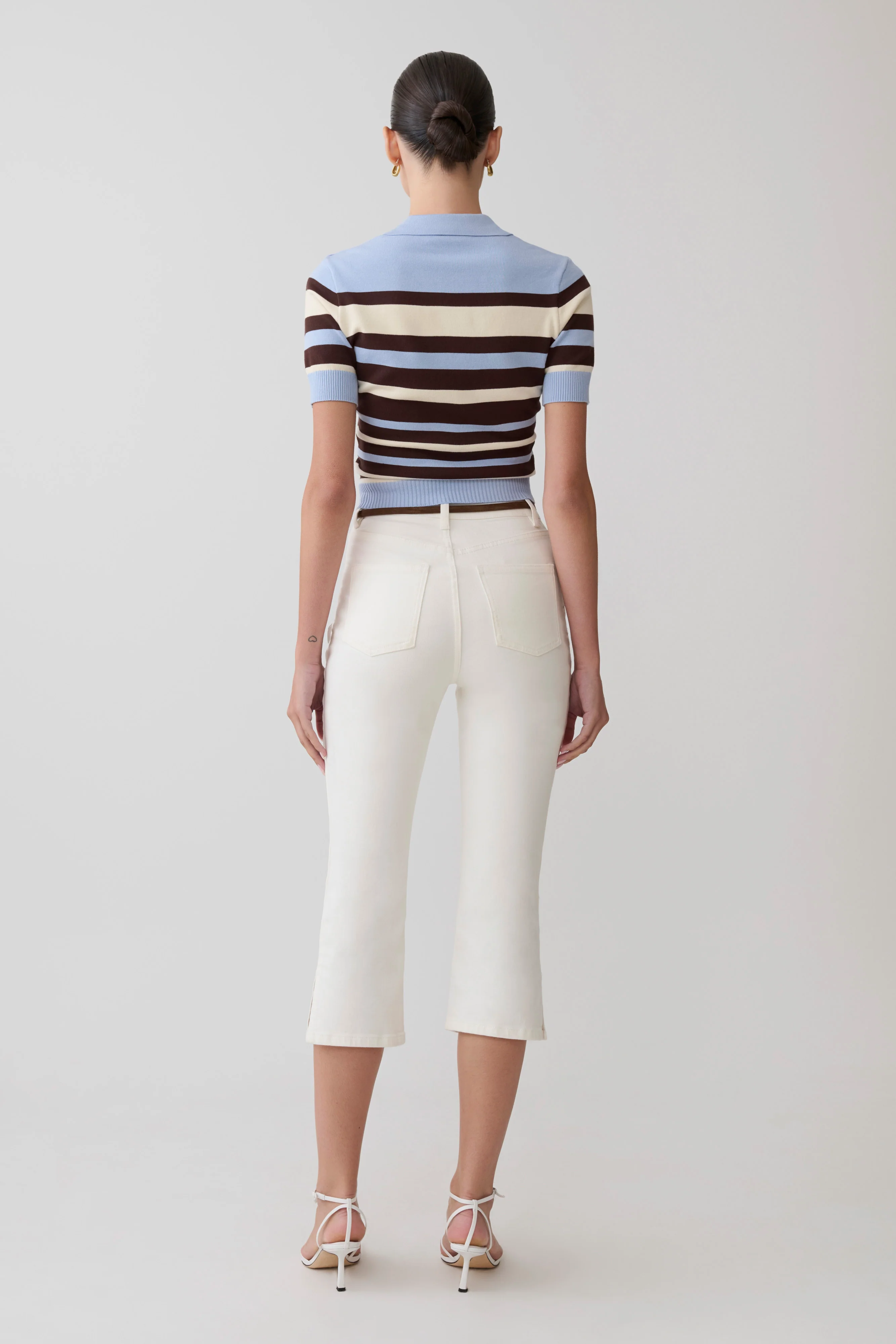 Mary Denim Capris - White - Image 2