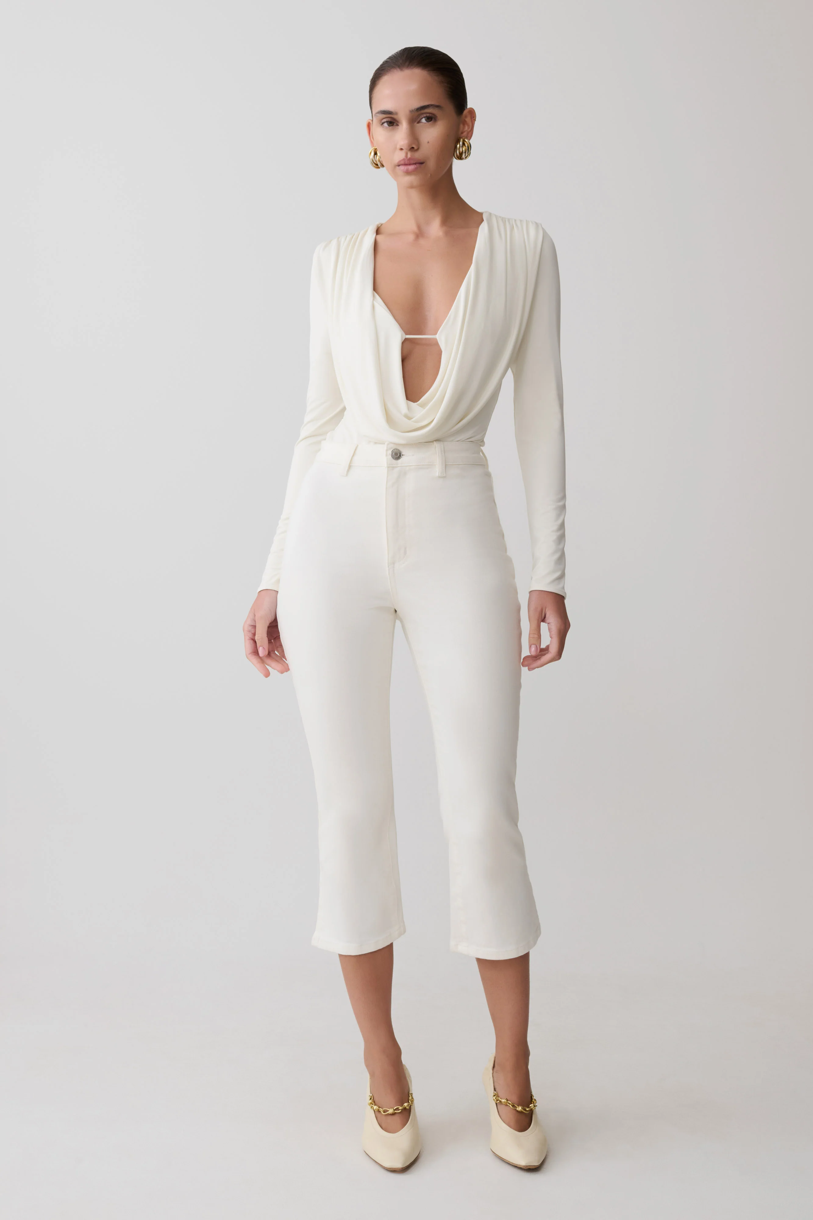 Mary Denim Capris - White - Image 8
