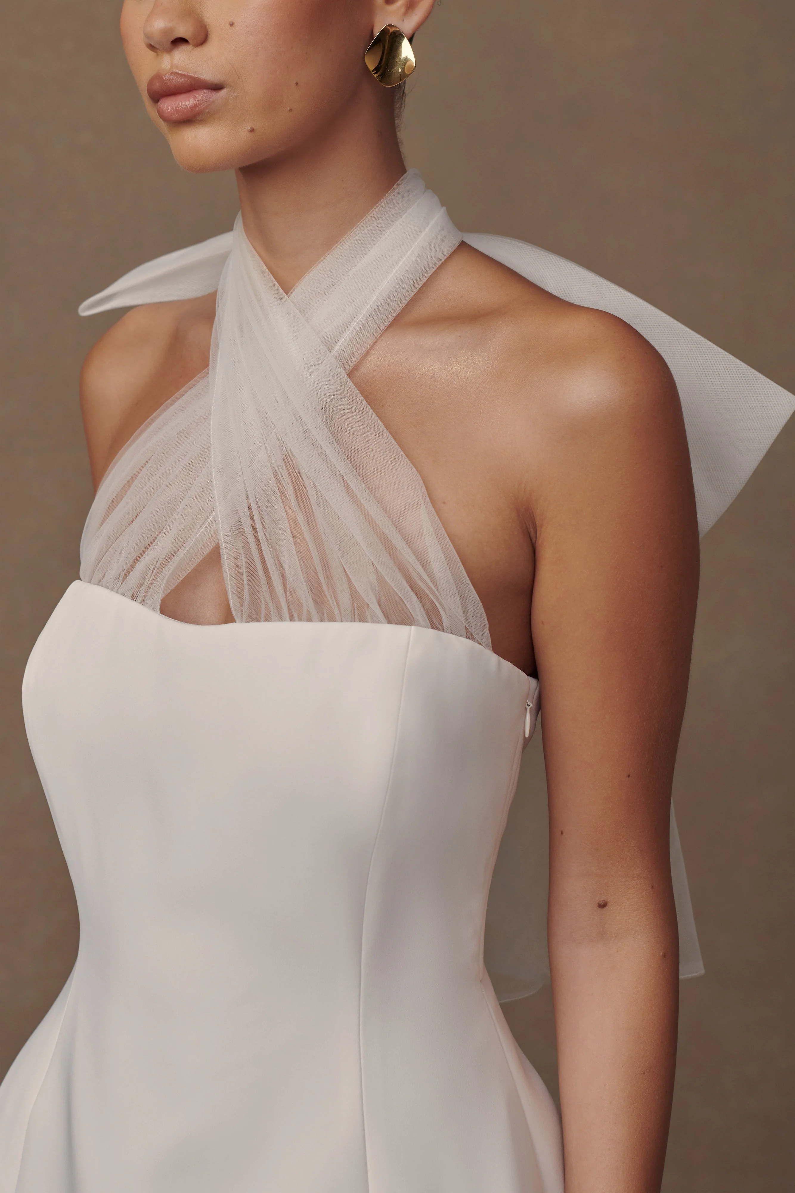 Maryam Tulle Bow Mini Dress - White - Image 6