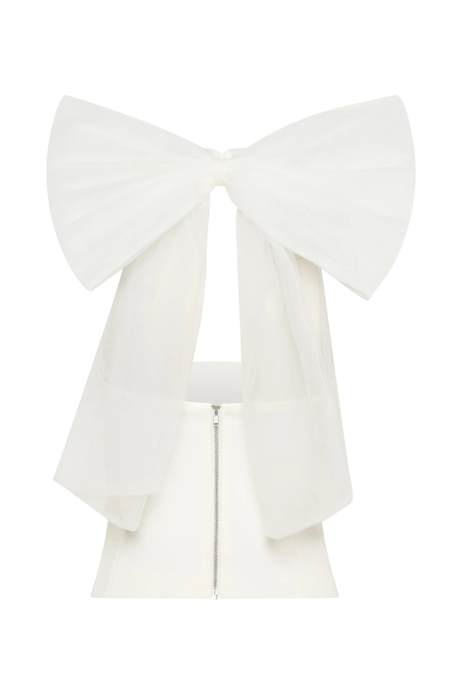 Maryam Tulle Bow Top - White - Image 10