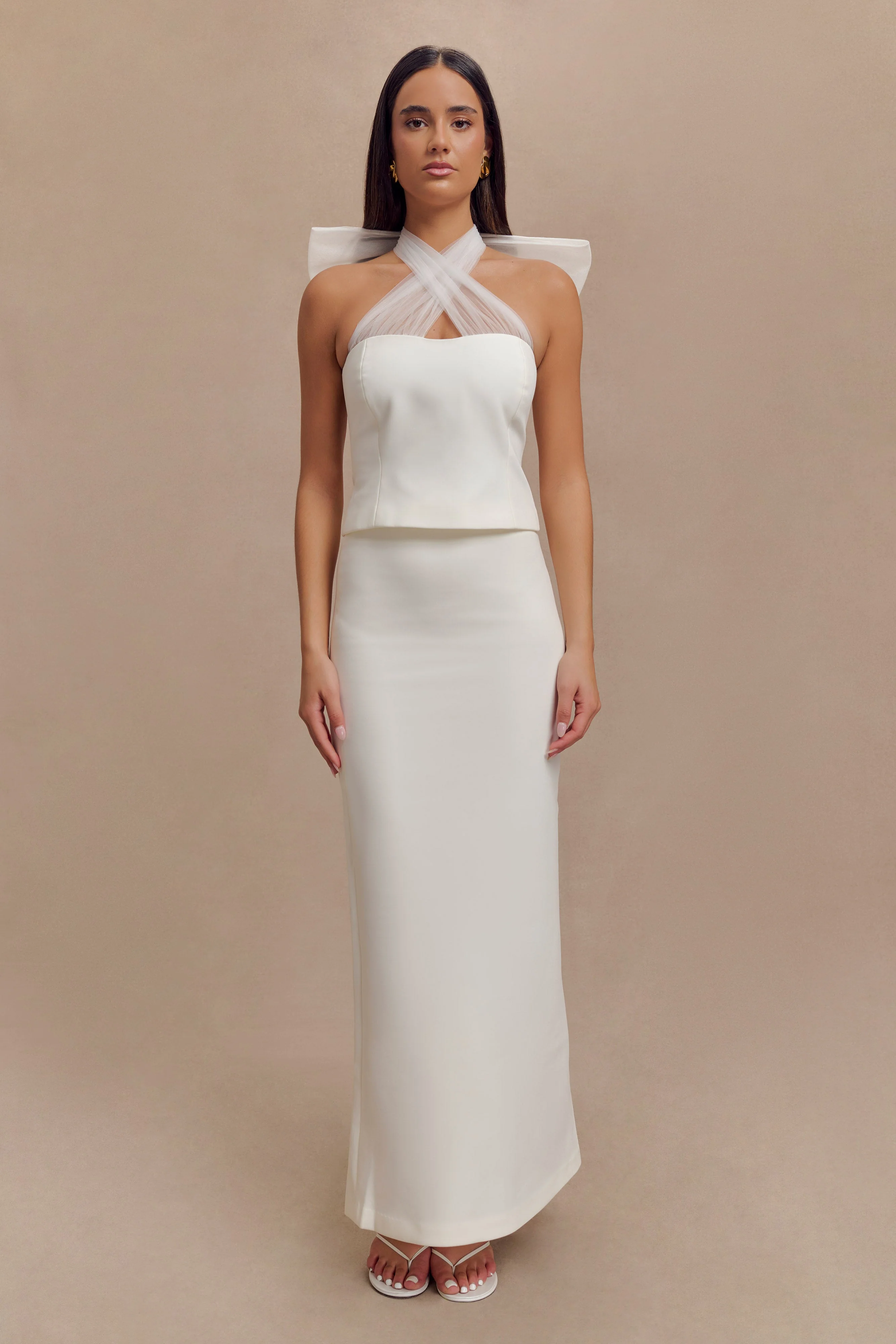 Maryam Tulle Bow Top - White - Image 6