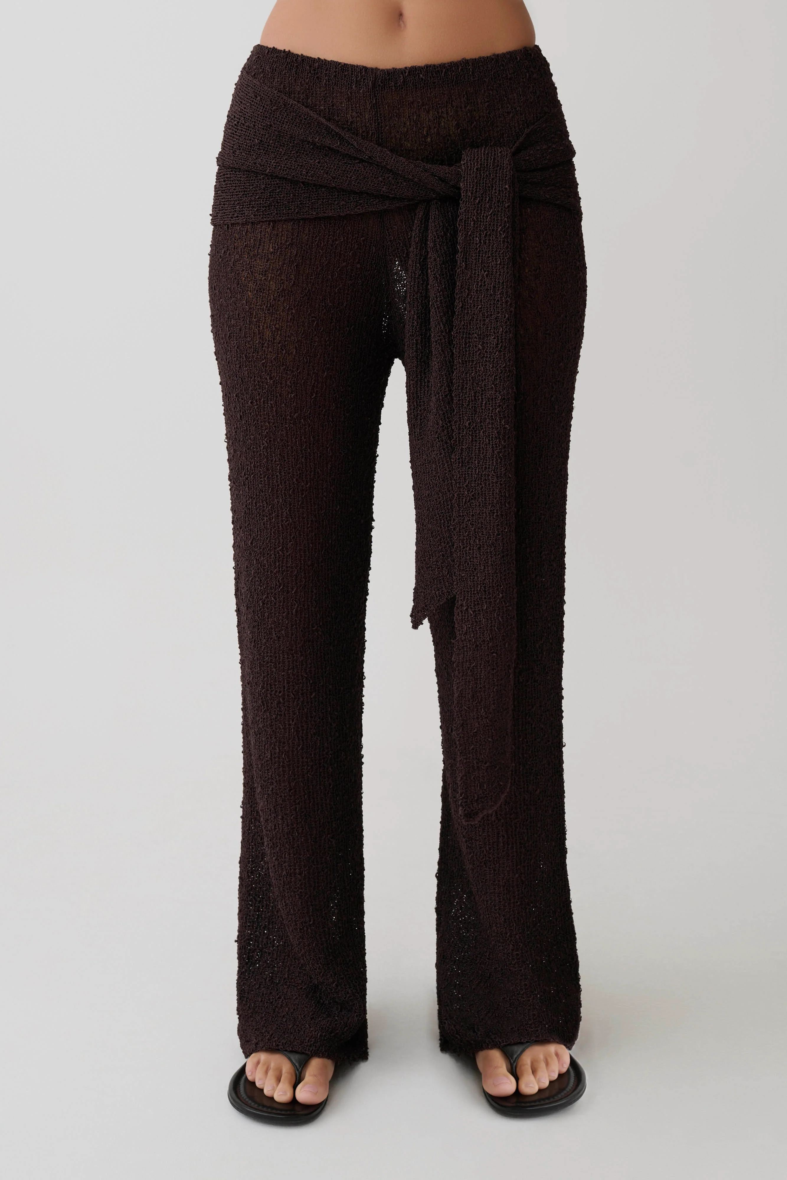 Mattais Boucle Knit Pants - Dark Chocolate - Image 6