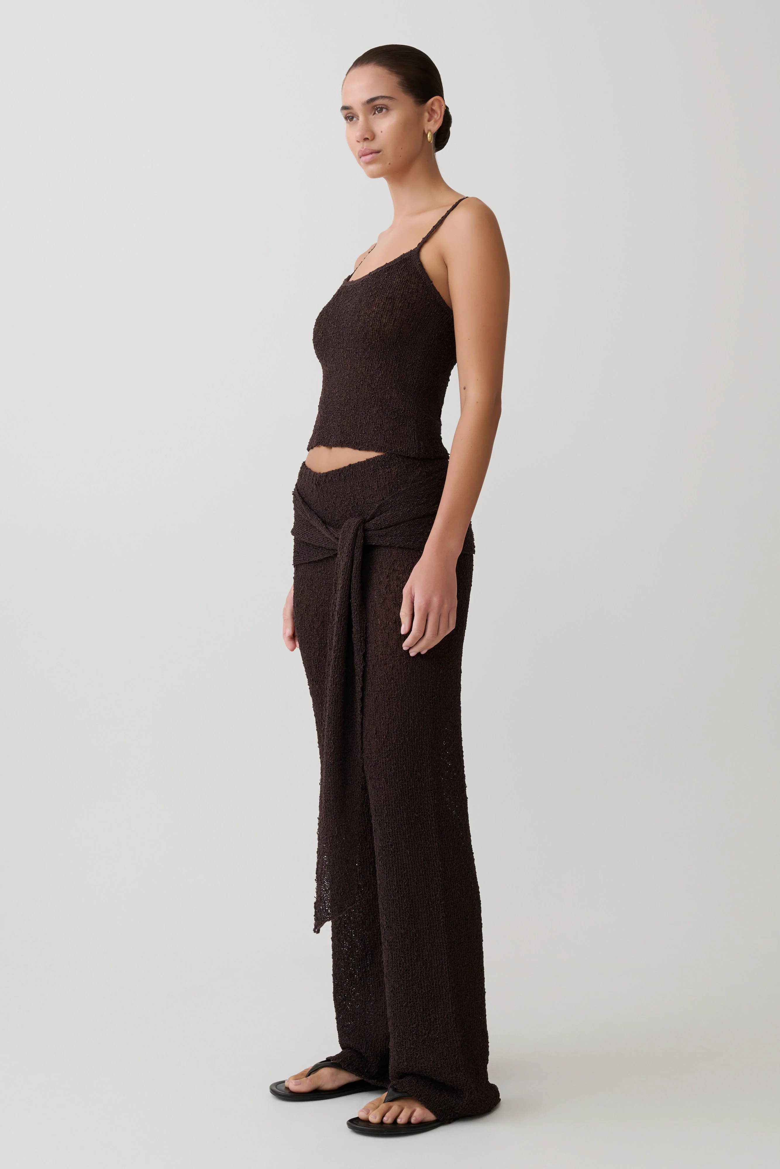 Mattais Boucle Knit Top - Dark Chocolate - Image 4