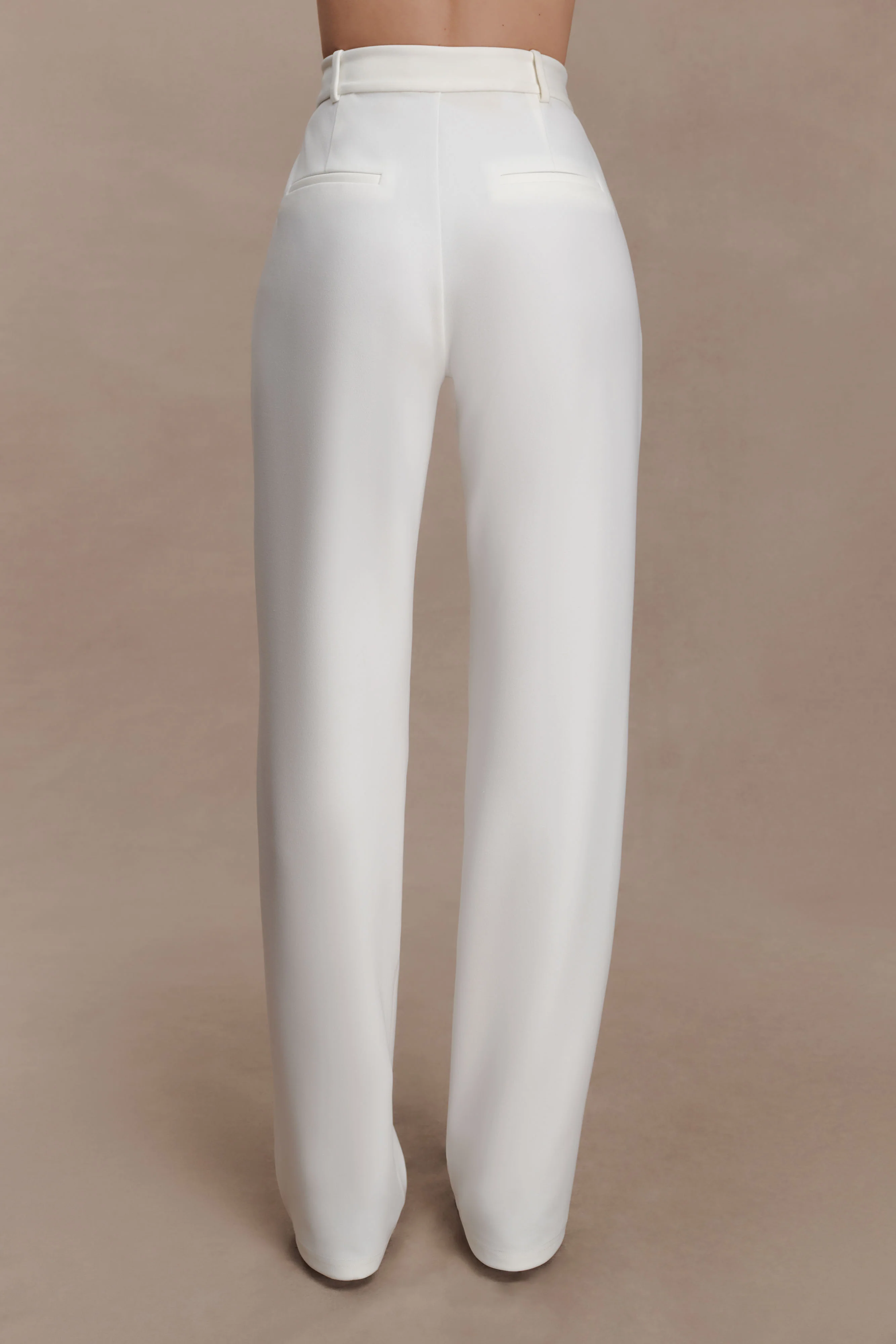 Maude Crepe Straight Leg Pants - Ivory - Image 5