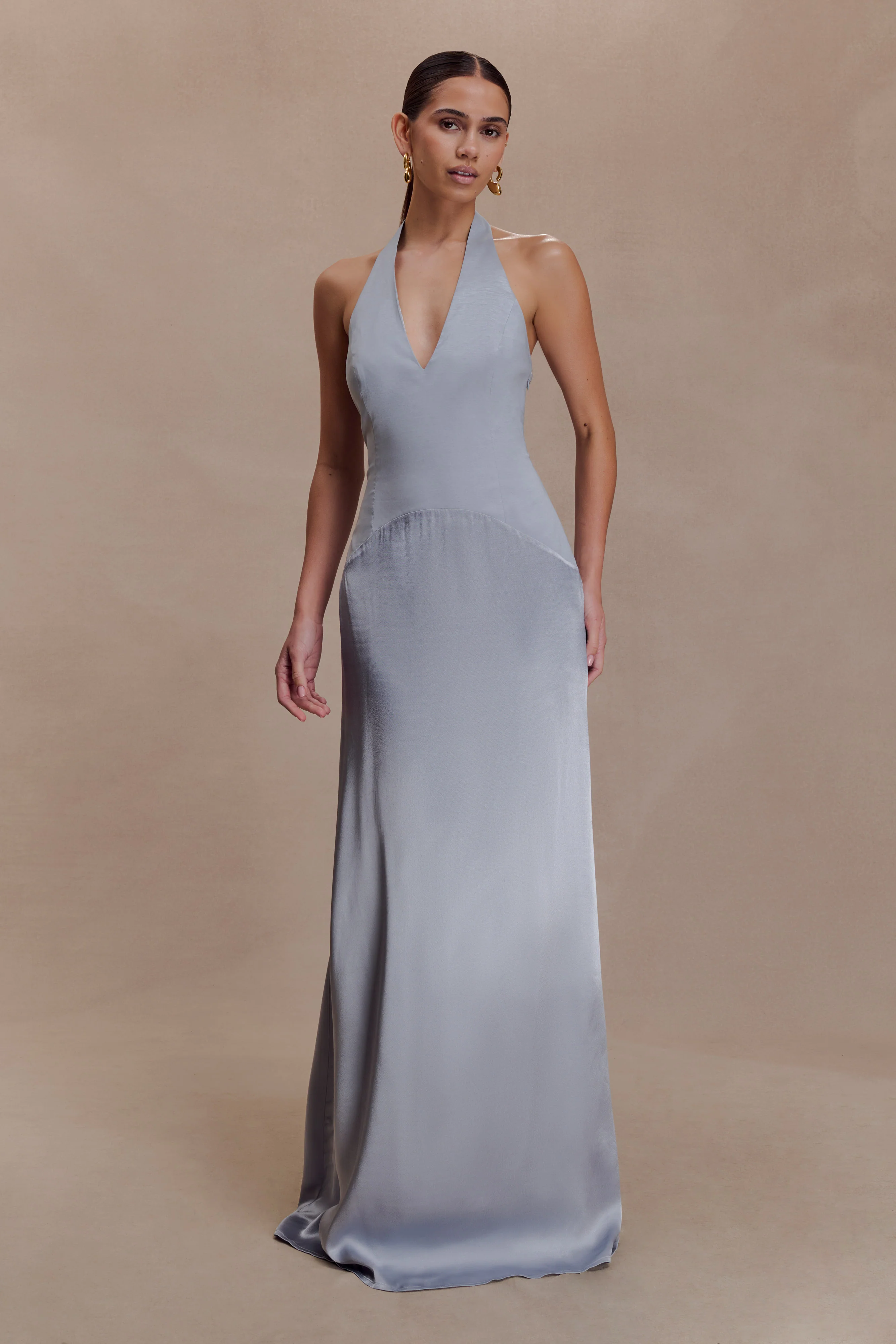 Maura Taffeta And Satin Maxi Dress - Cornflower Blue - Image 3