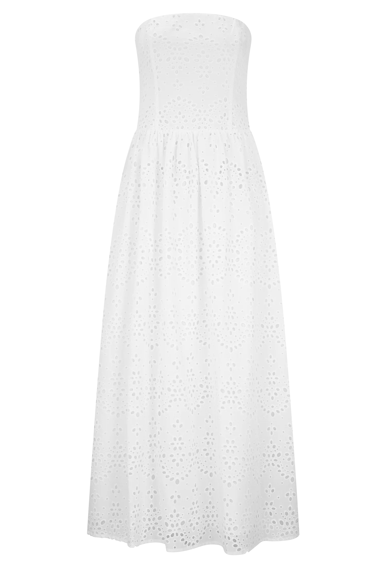 Maureen Broderie Strapless Maxi Dress - White - Image 11
