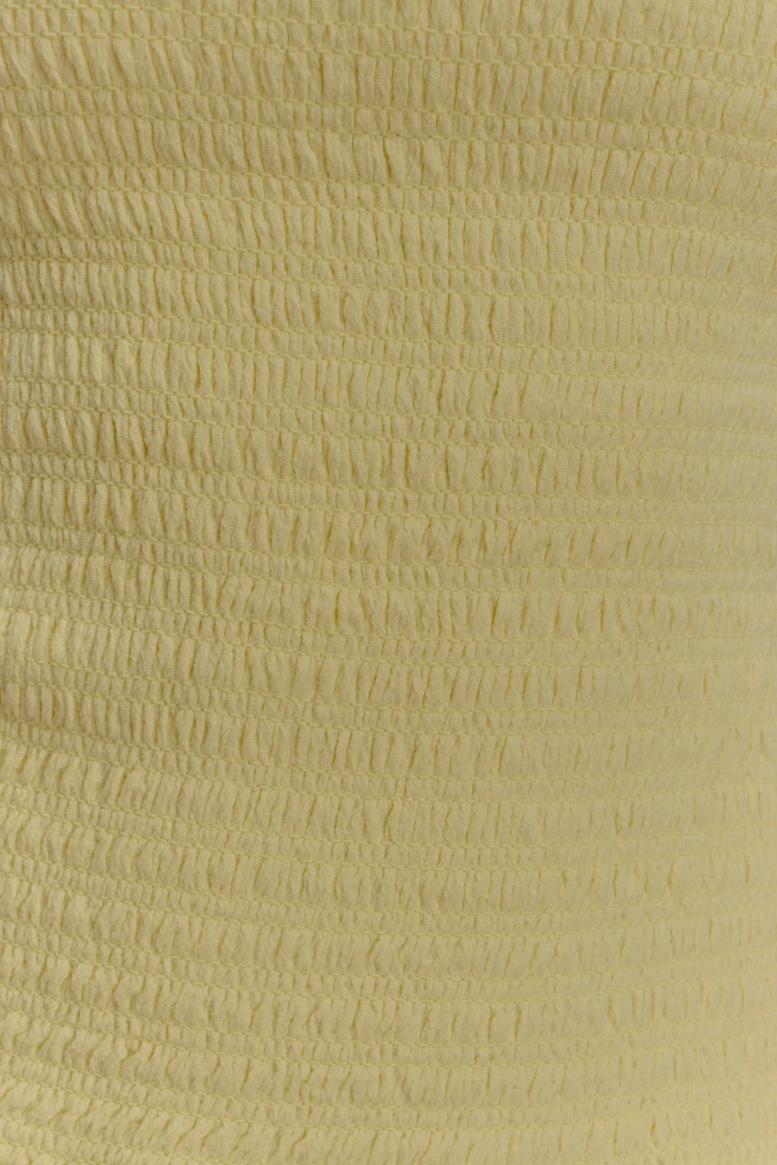 Maureen Cotton Shirring Maxi Dress - Lemon - Image 7