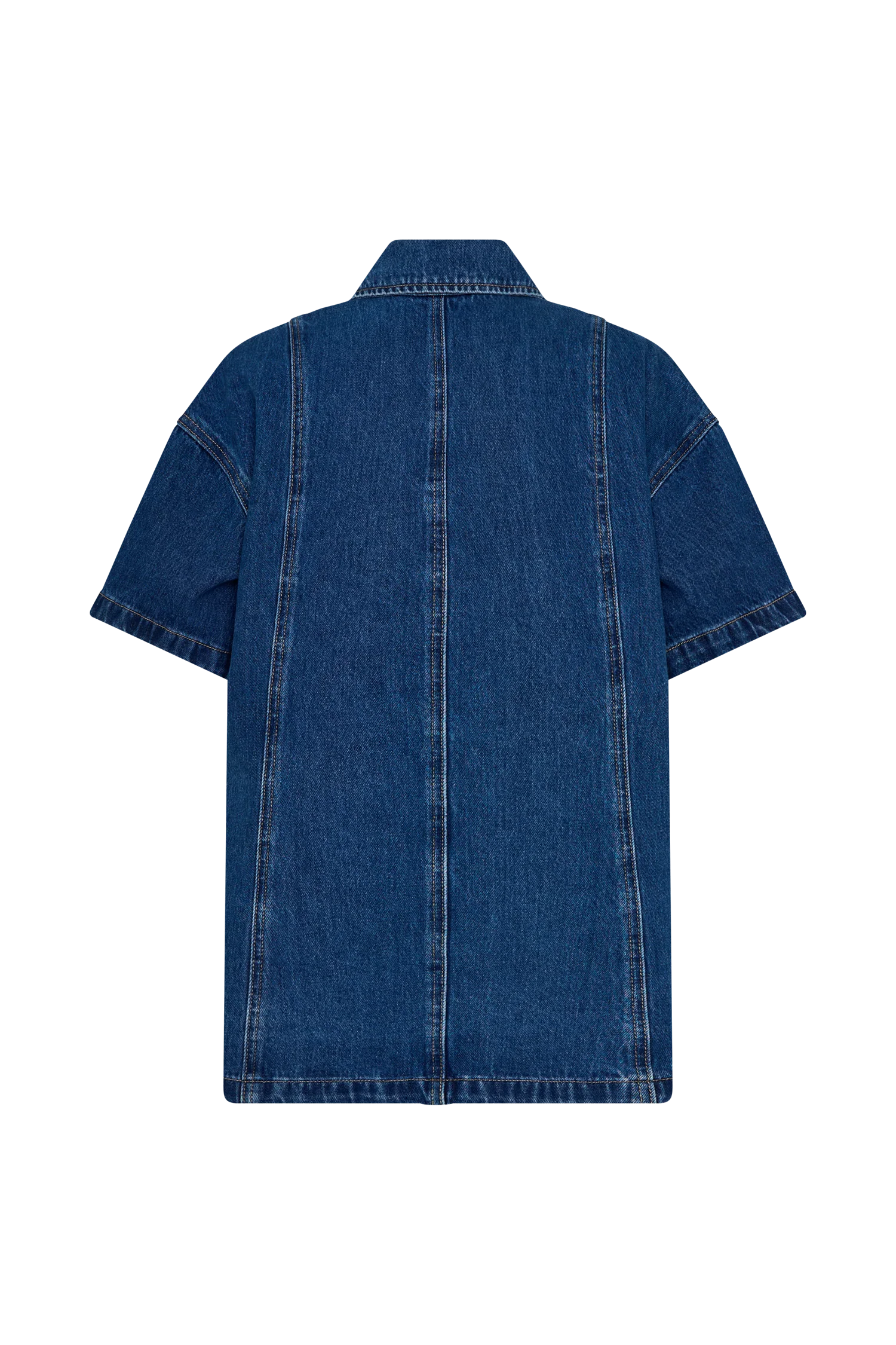 Maya Oversized Denim Shirt - Dark Blue - Image 8