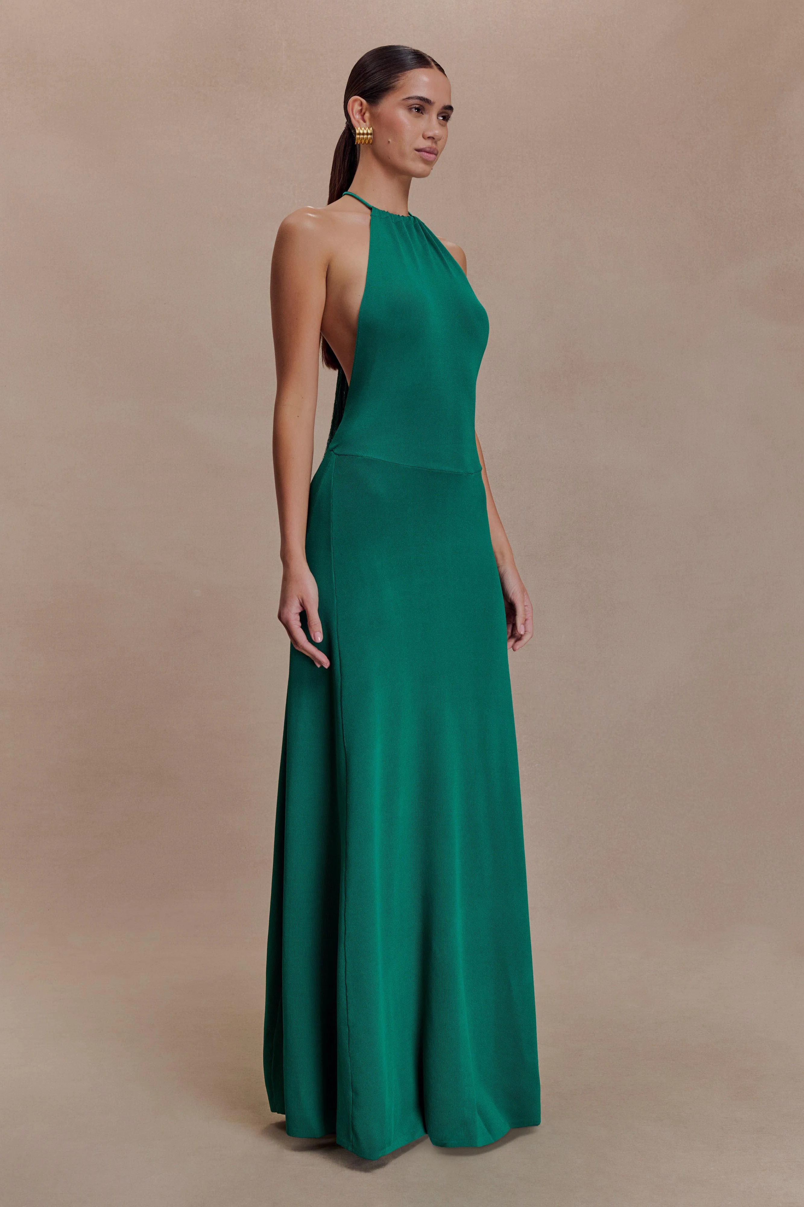 Meg Halter Tassel Maxi Dress - Emerald - Image 4
