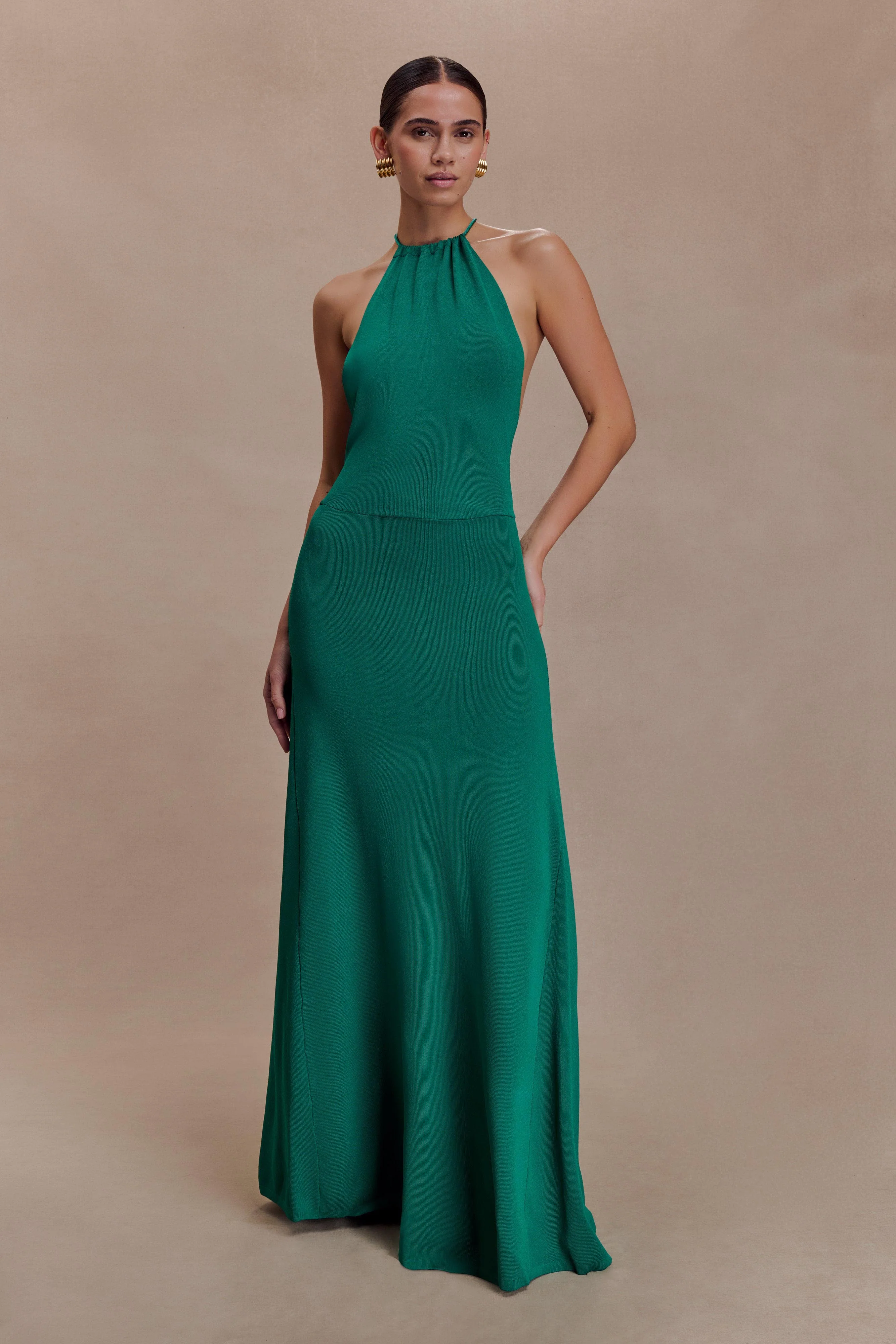 Meg Halter Tassel Maxi Dress - Emerald - Image 5