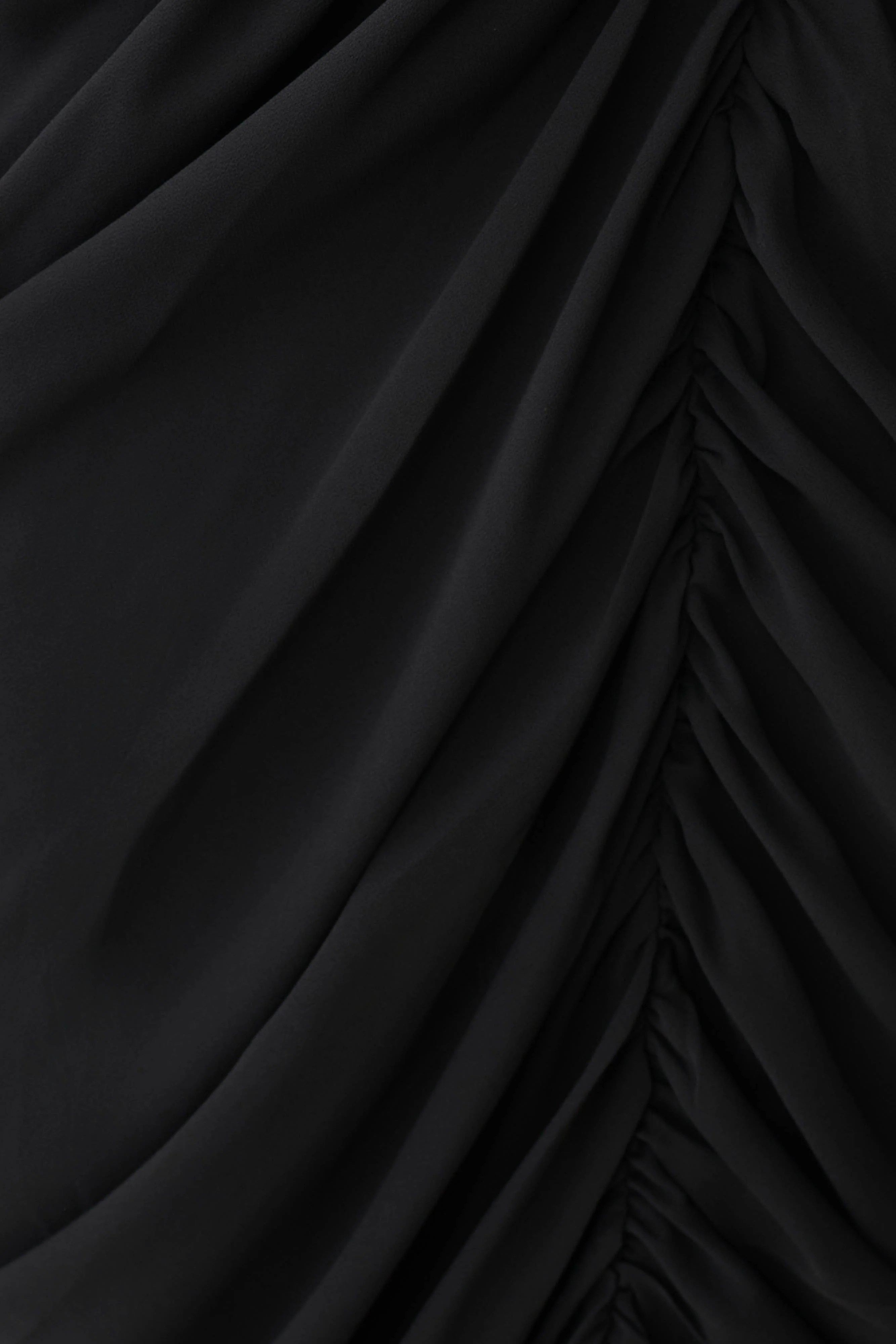 Micaela Chiffon Gathered Maxi Dress - Black - Image 4