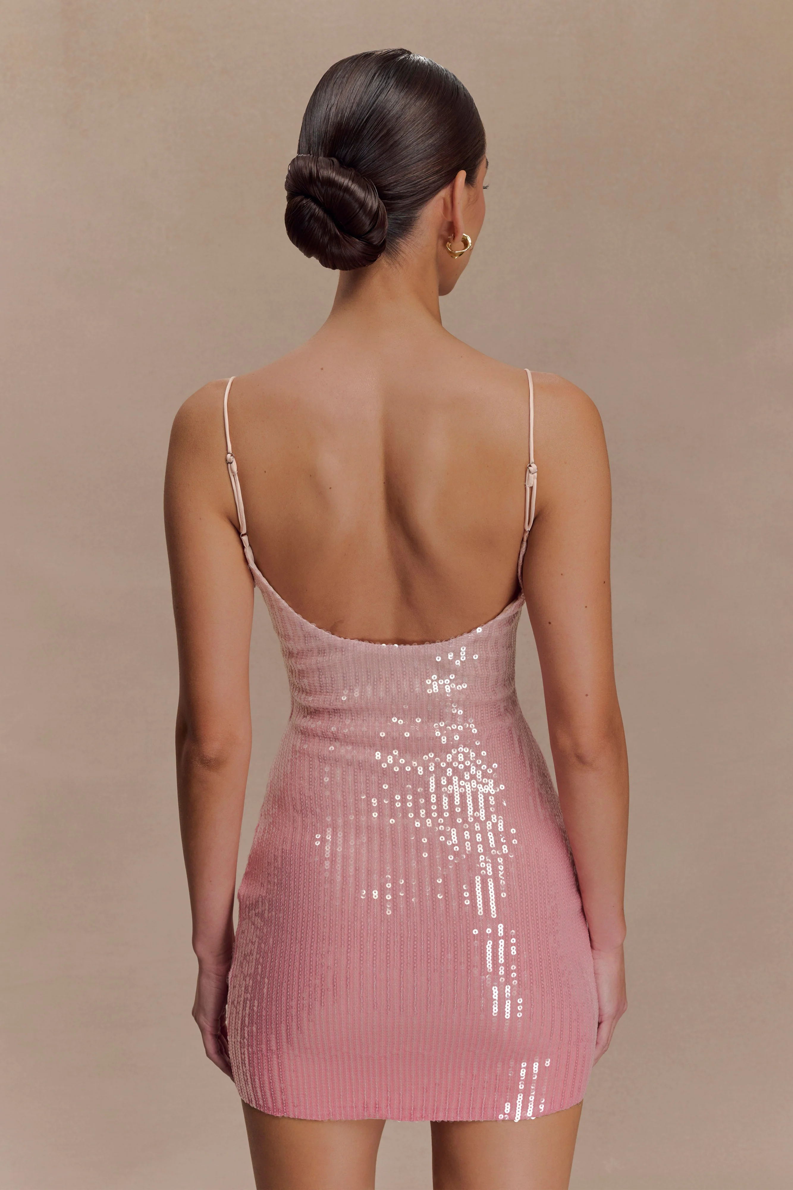 Mora Sequin Mini Dress - Ombre Pink - Image 6