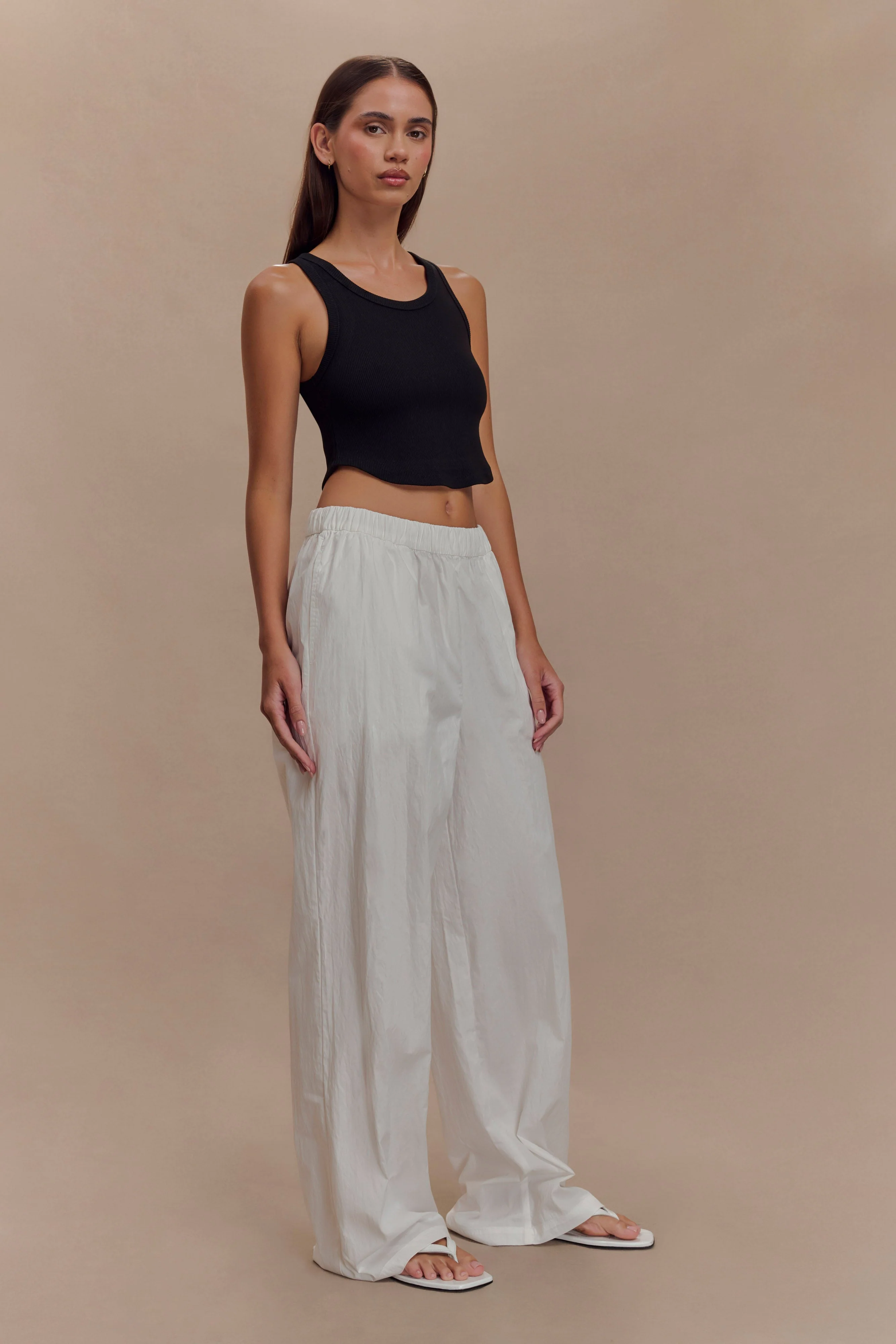 Morgana Ribbed Tank Top - Black - Image 5