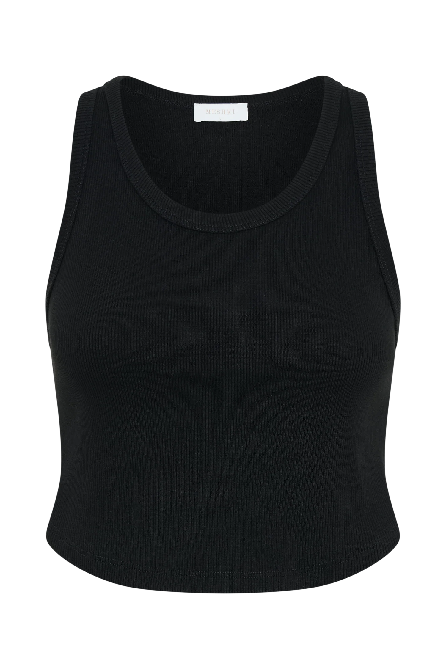 Morgana Ribbed Tank Top - Black - Image 9