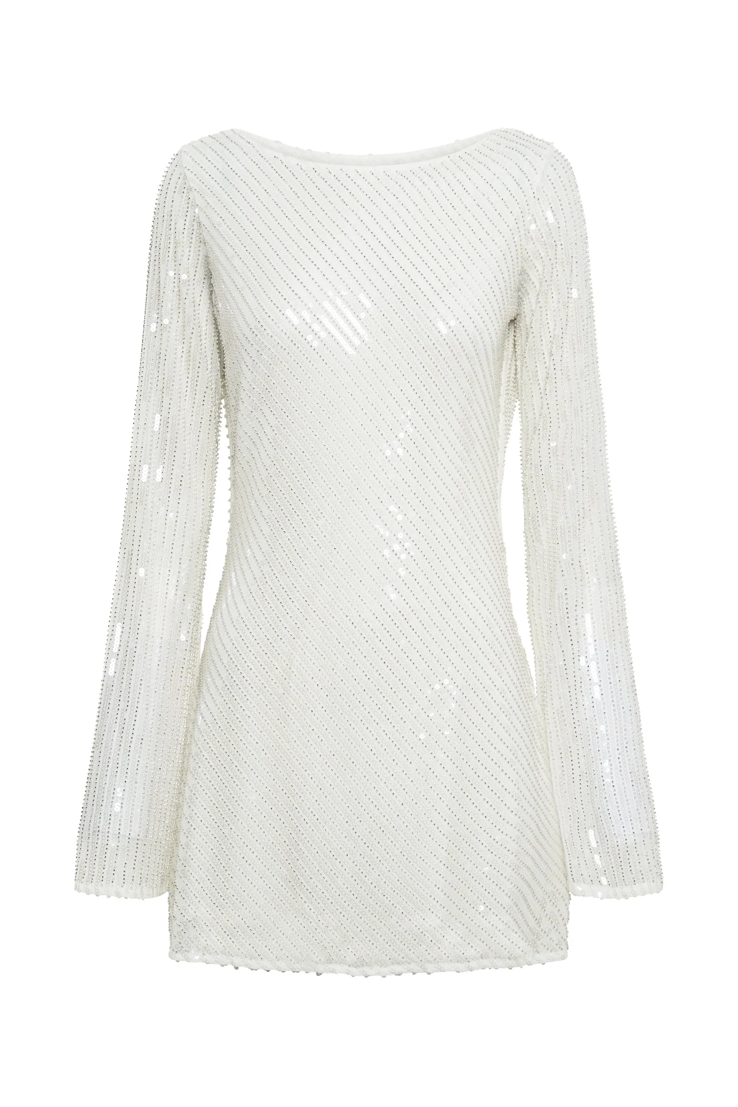 Nala Sequin Mini Dress - White - Image 11