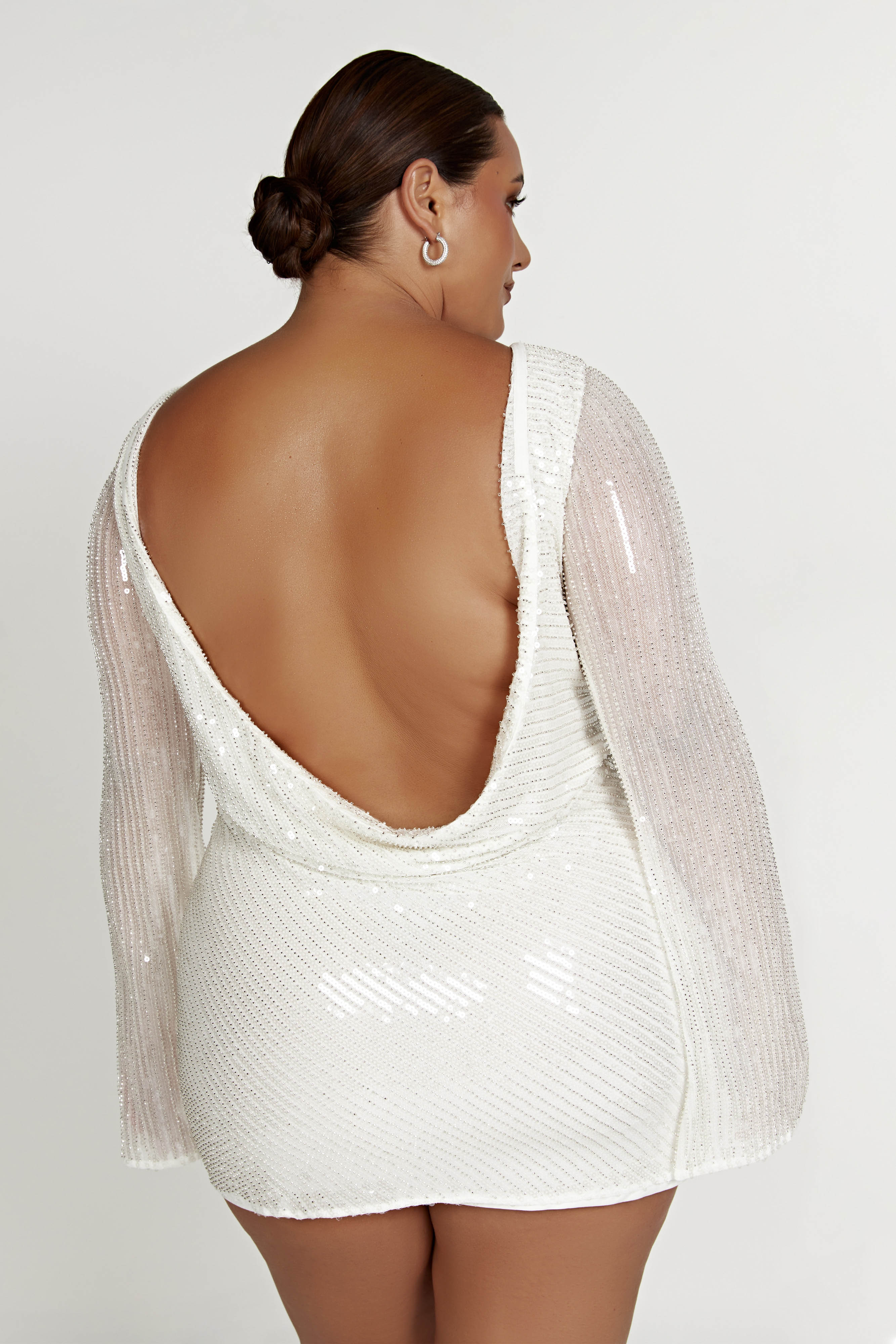 Nala Sequin Mini Dress - White - Image 9