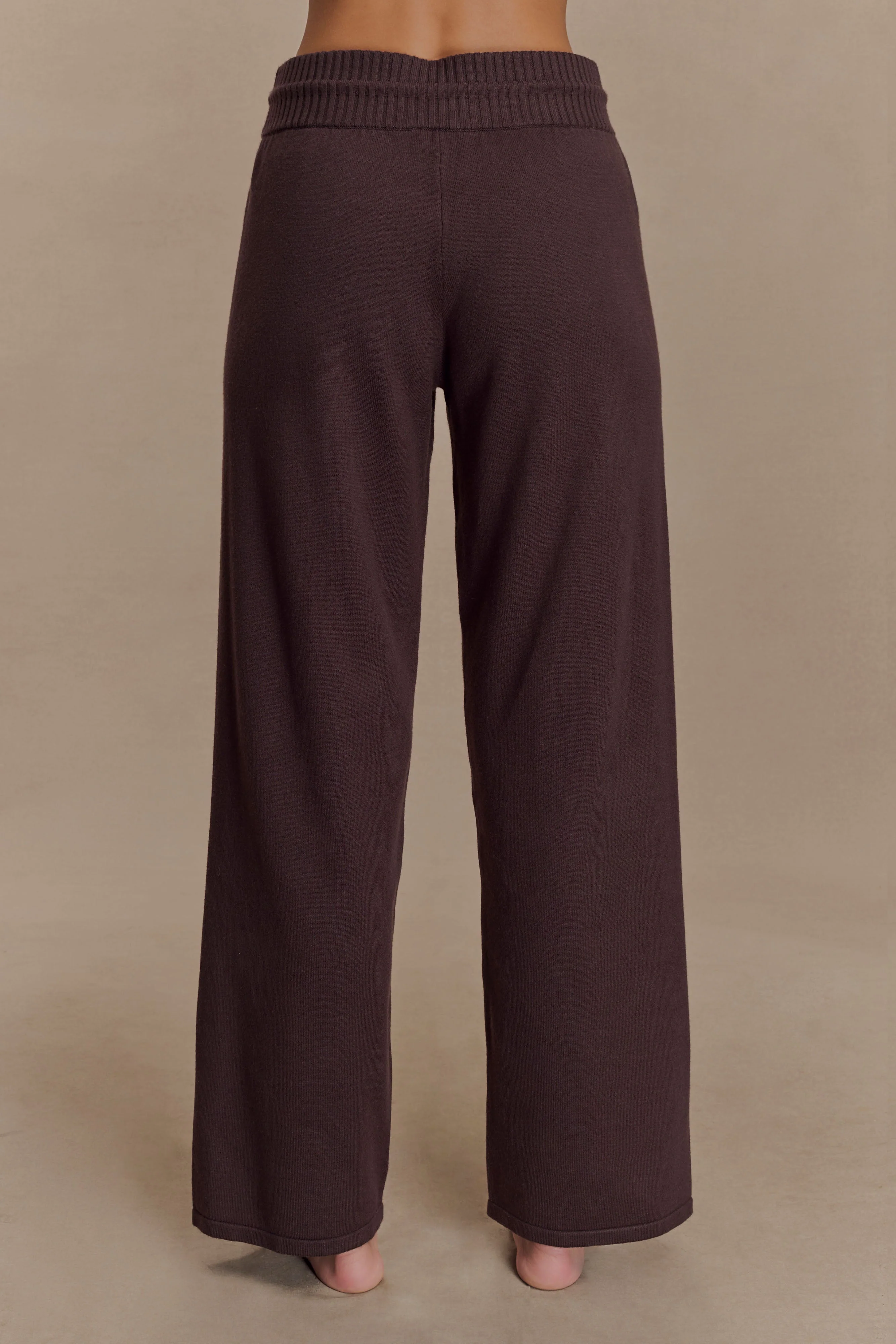 Natalya Knit Wide Leg Pants - Dark Chocolate - Image 2