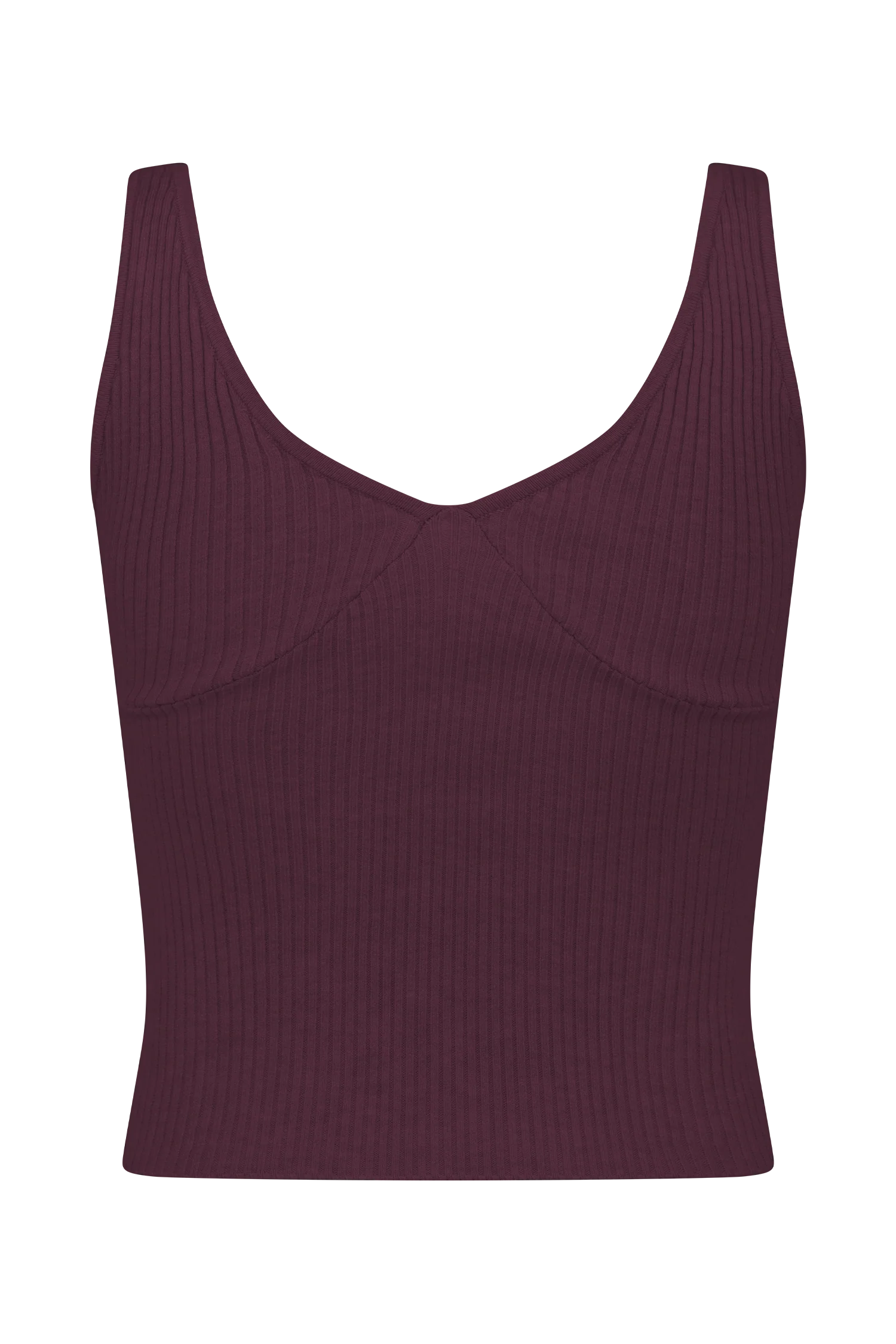 Natalya Ribbed Knit Cami Top - Merlot - Image 7