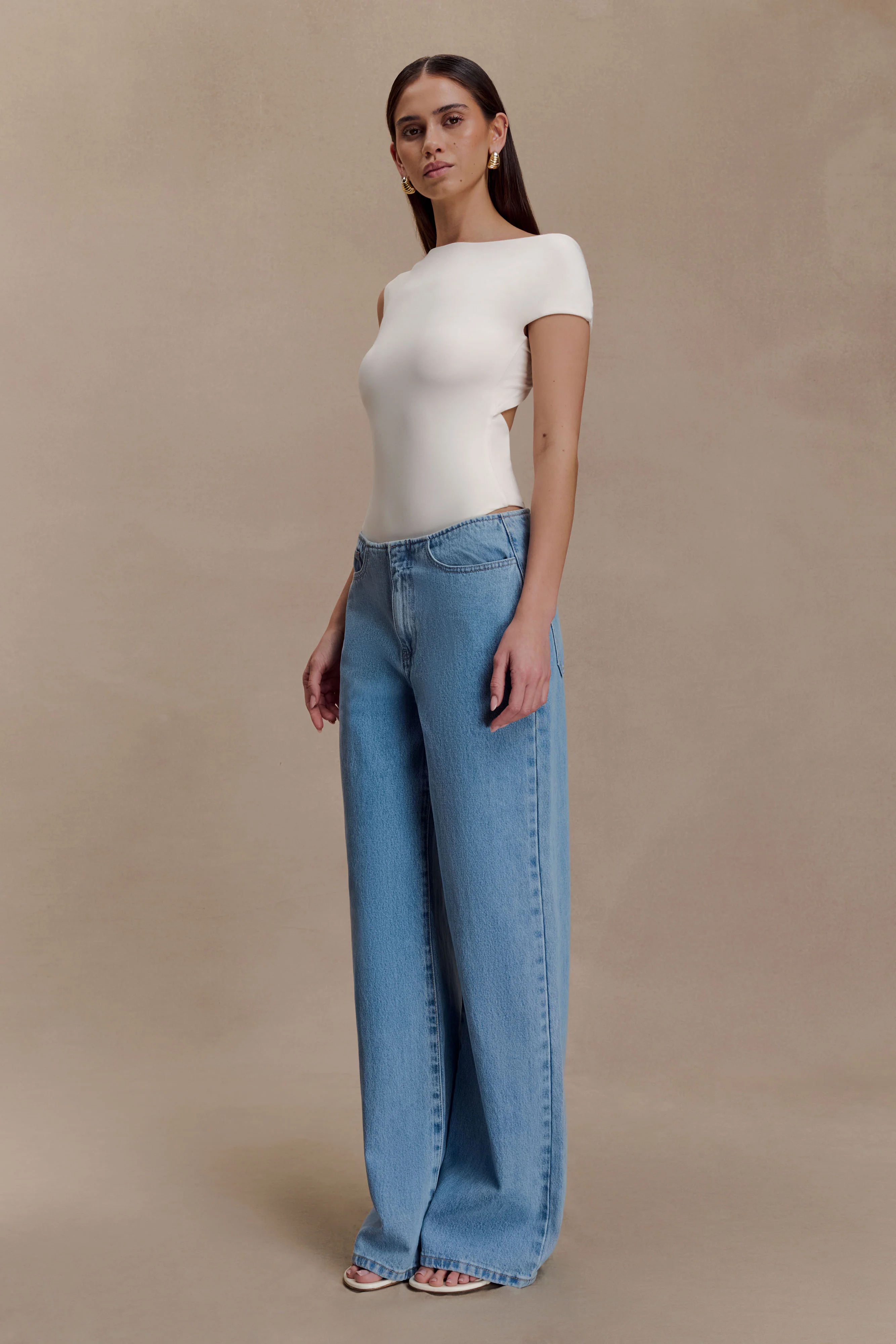 Niamh Modal Twist Back Bodysuit - Ivory - Image 3