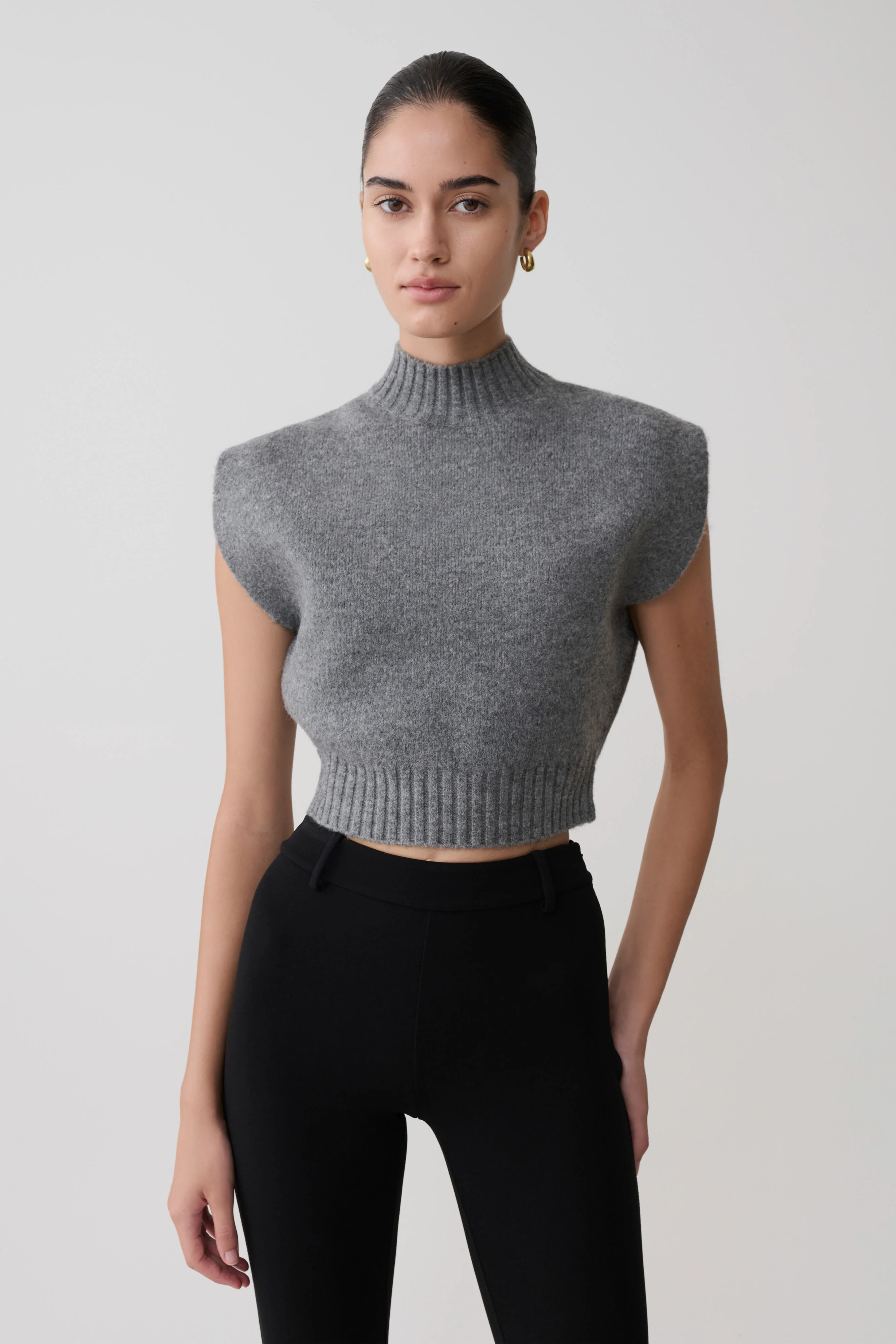 Niko Knit Oversized Top - Charcoal - Image 5