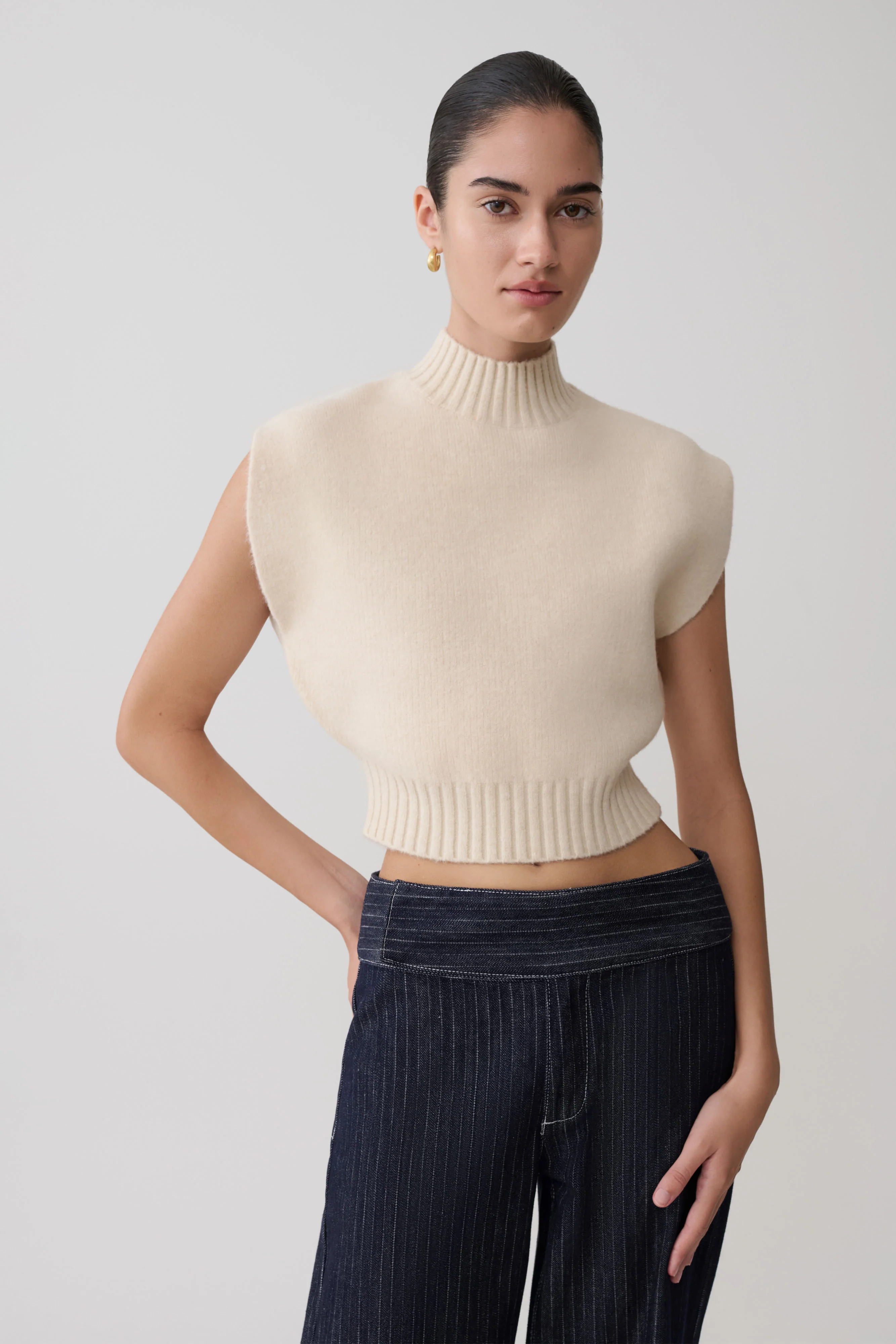 Niko Knit Oversized Top - Ivory - Image 3