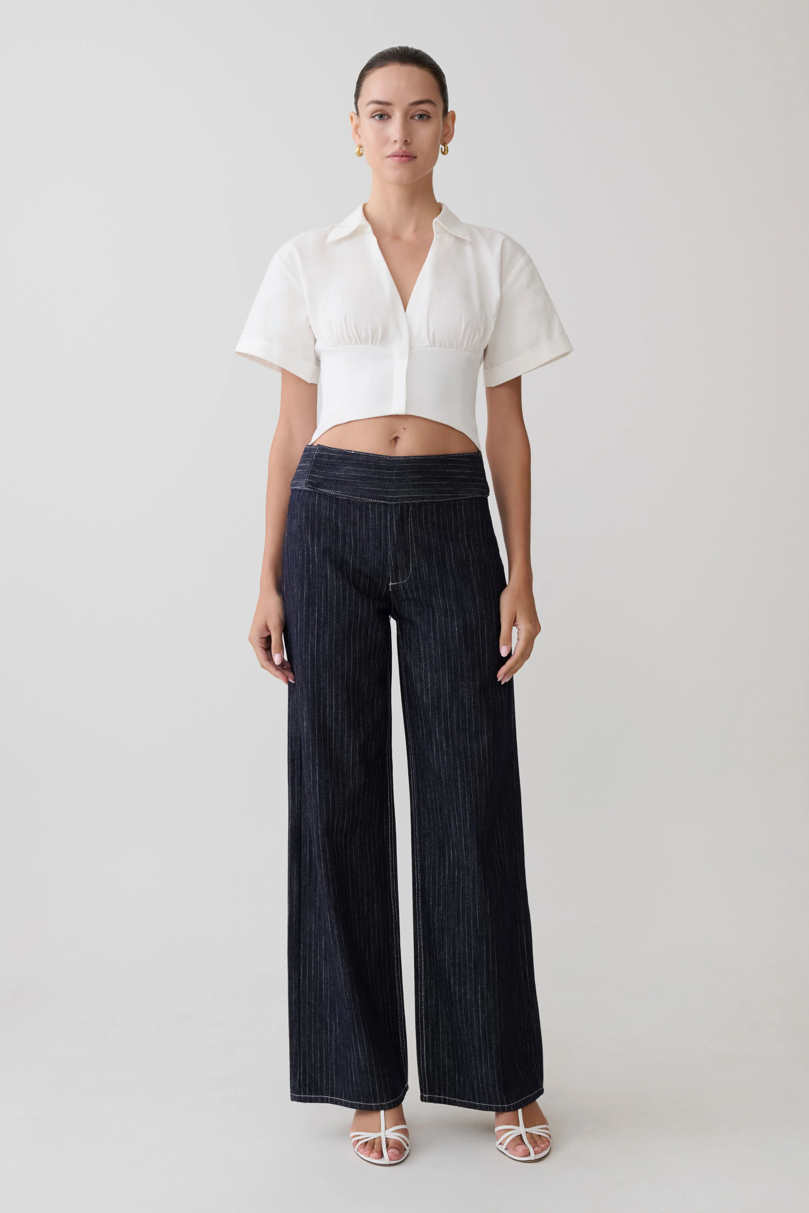 Noelia Tie Back Short Sleeve Shirt - White - Image 7
