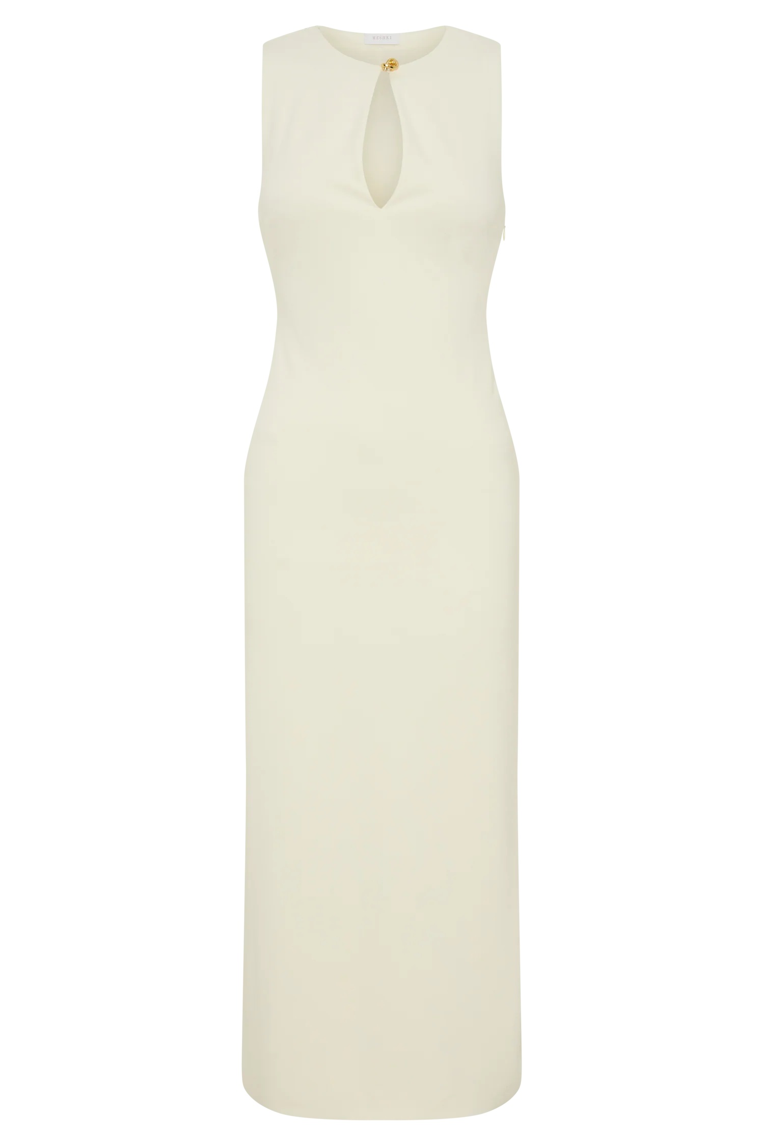 Norah Sleeveless Crepe Midi Dress - Ivory - Image 9