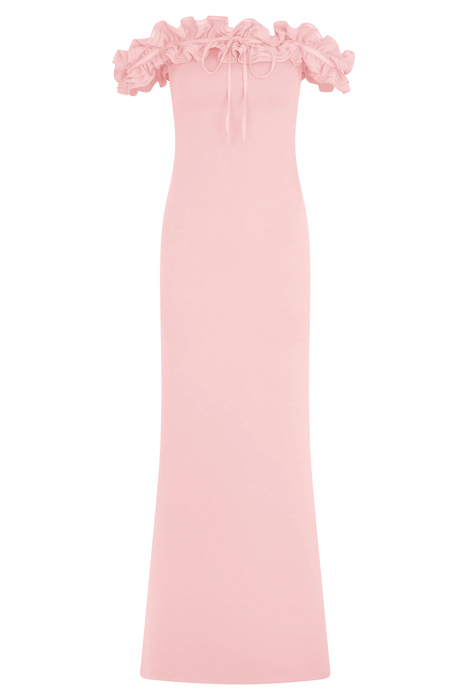 Nova Ruffle Off Shoulder Maxi Dress - Ballet Pink - Image 7