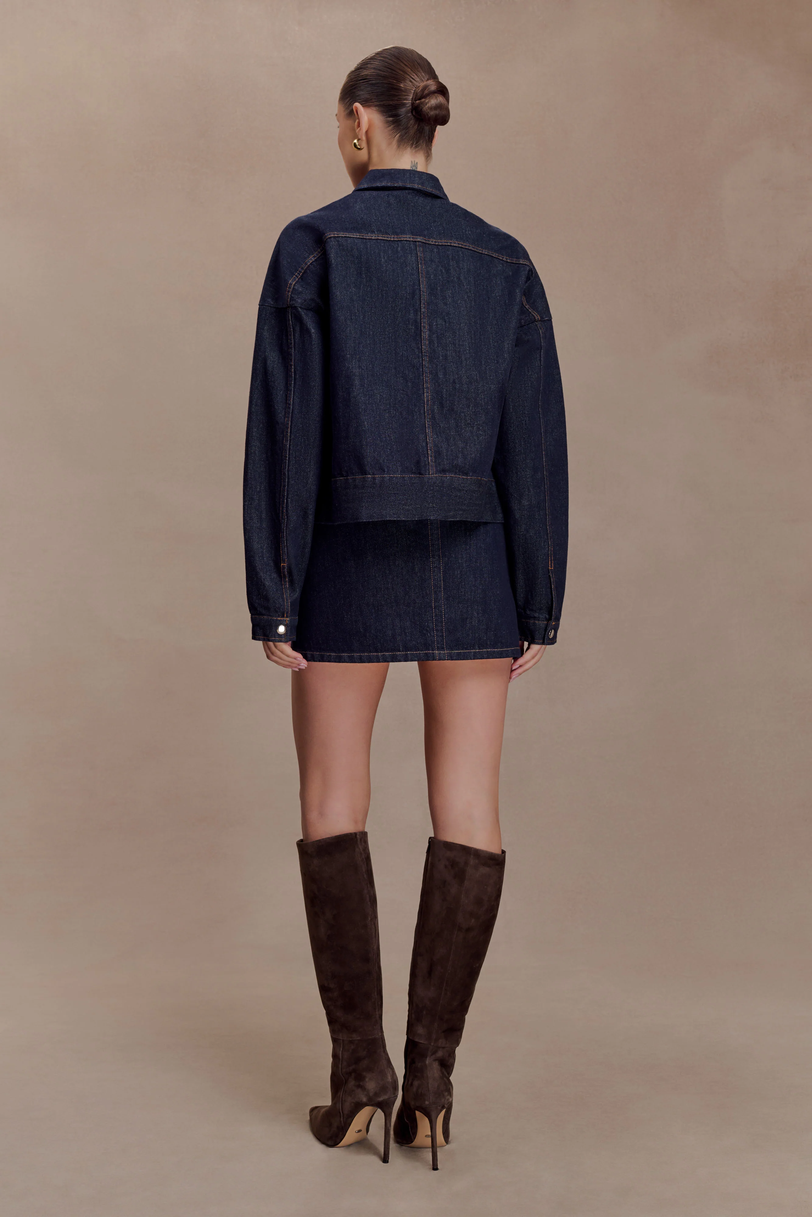 Olandria Oversized Jacket Top - Washed Indigo Blue - Image 5