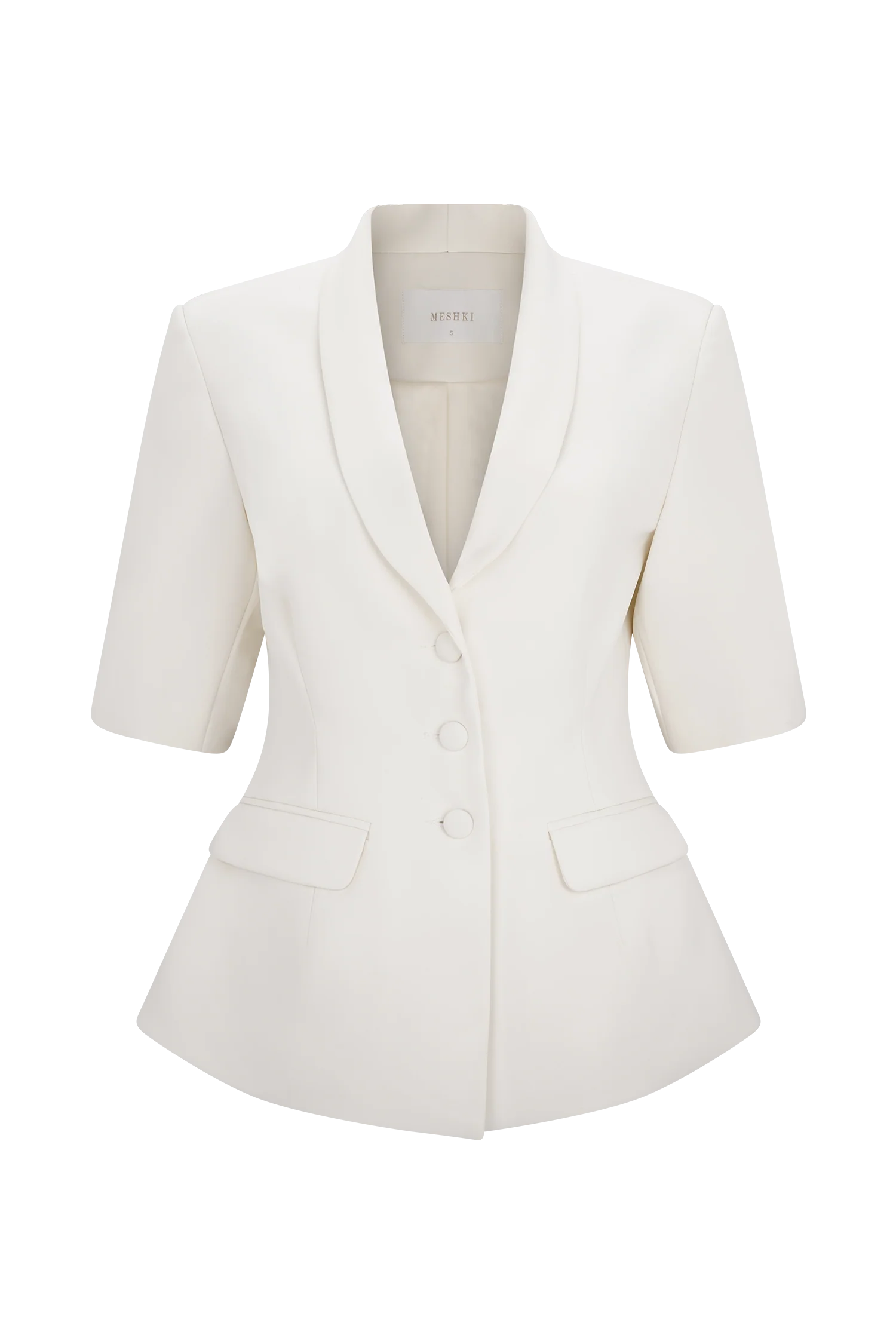 Opal Puff Sleeve Suiting Top - Ivory - Image 7