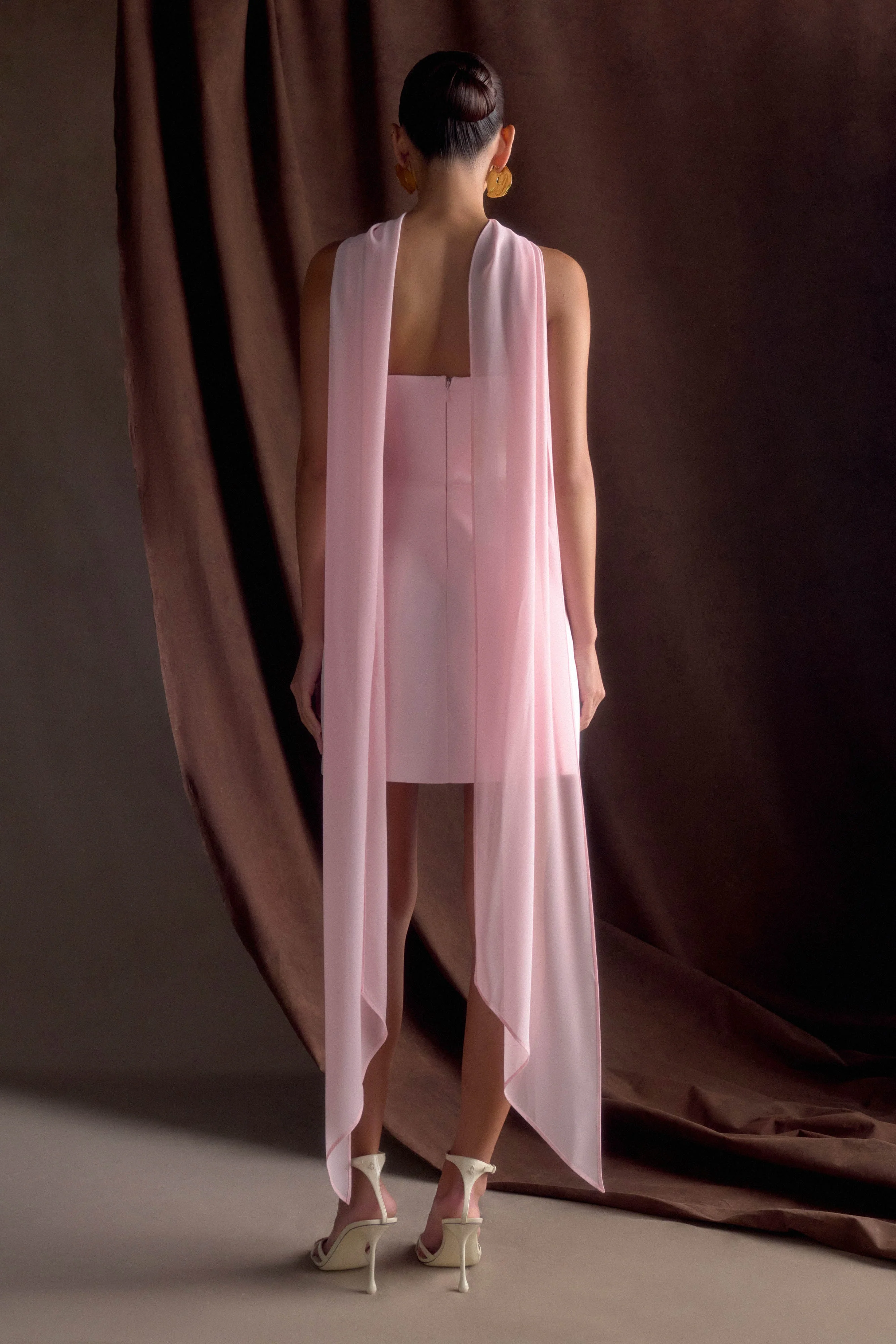 Orellia Strapless Suiting Mini Dress - Soft Pink - Image 10