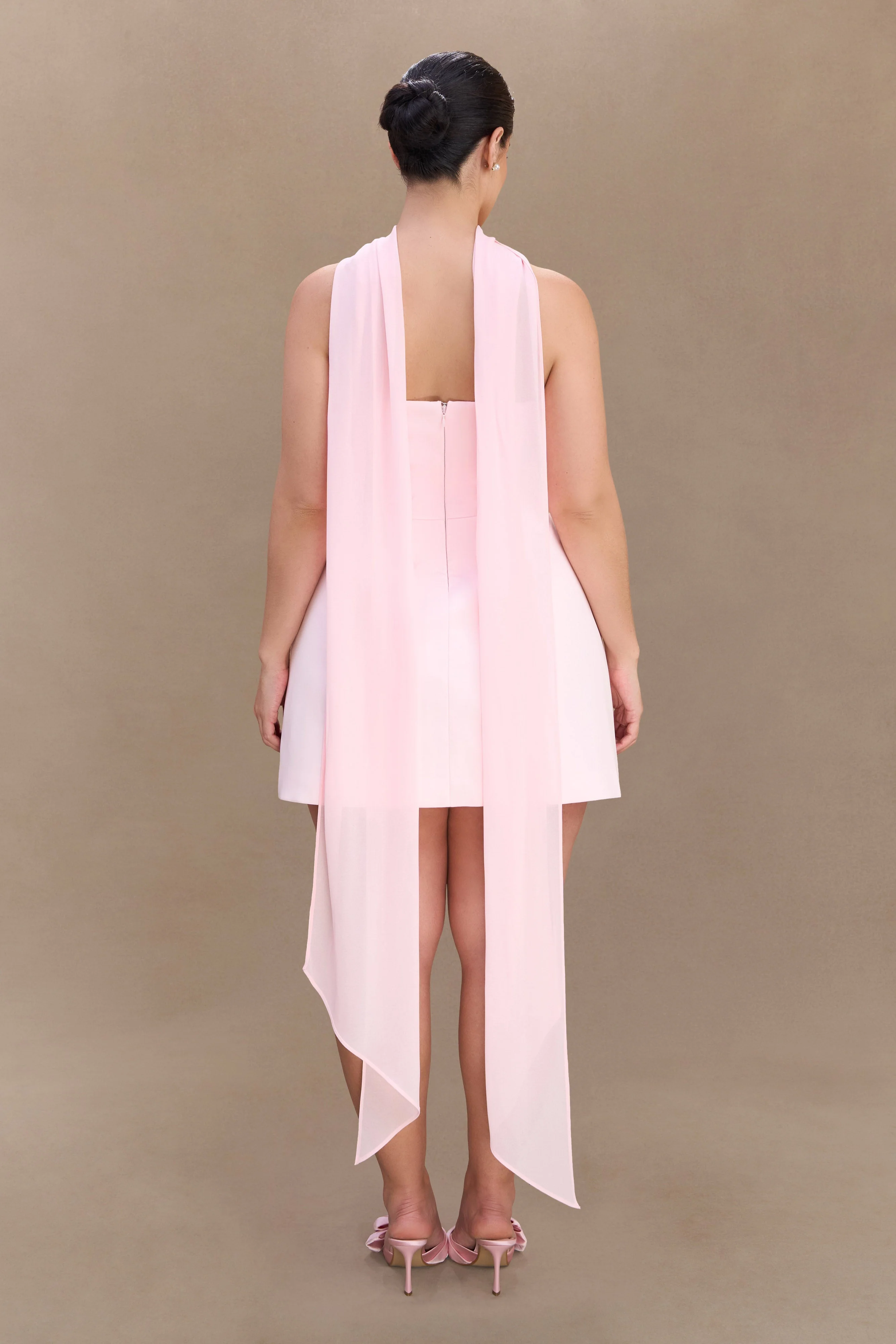 Orellia Strapless Suiting Mini Dress - Soft Pink - Image 6