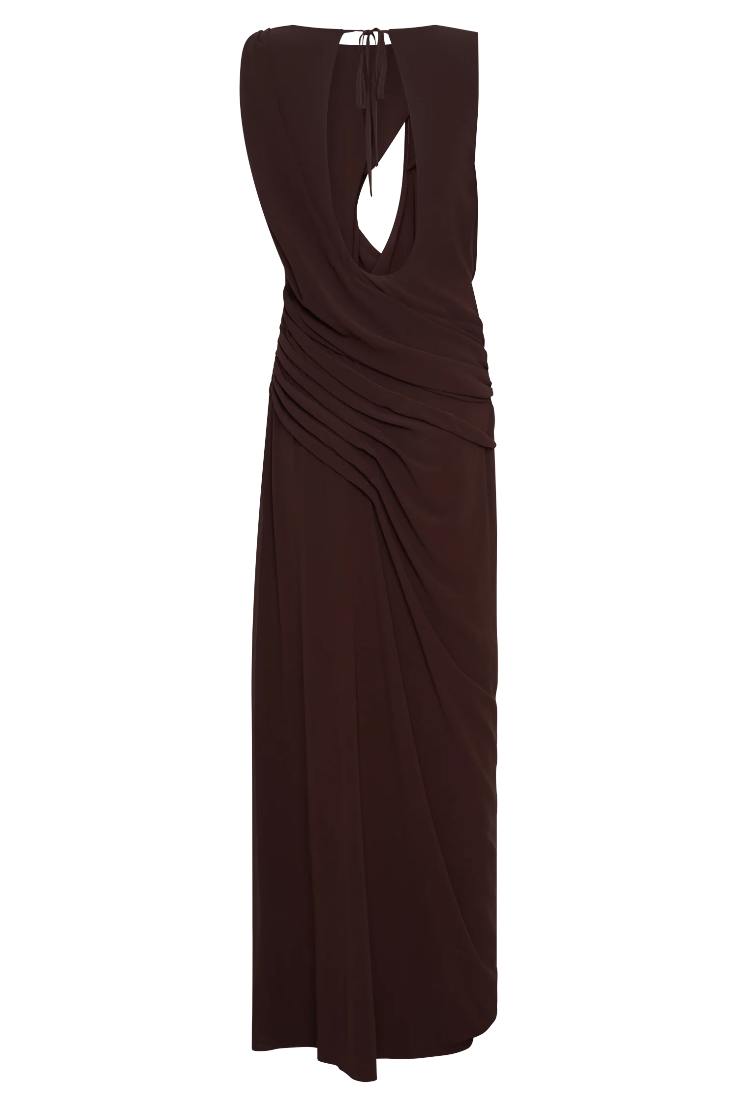 Oria Chiffon Maxi Dress - Cacao Brown - Image 6