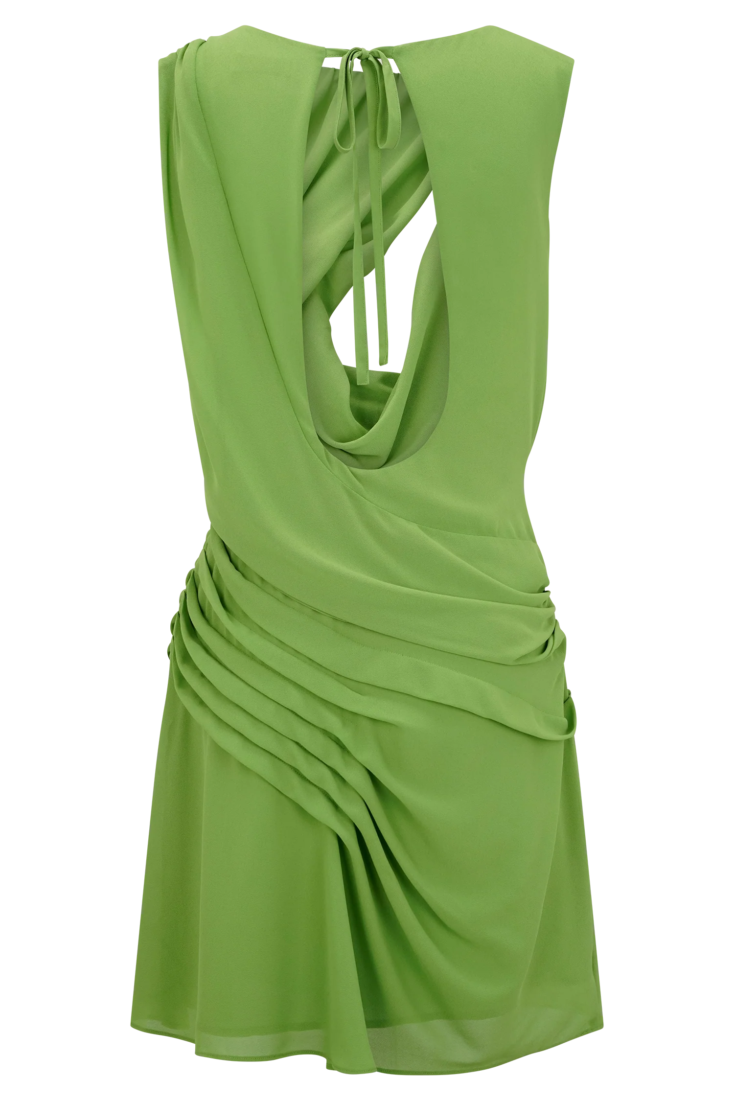 Oria Chiffon Mini Dress - Green - Image 8