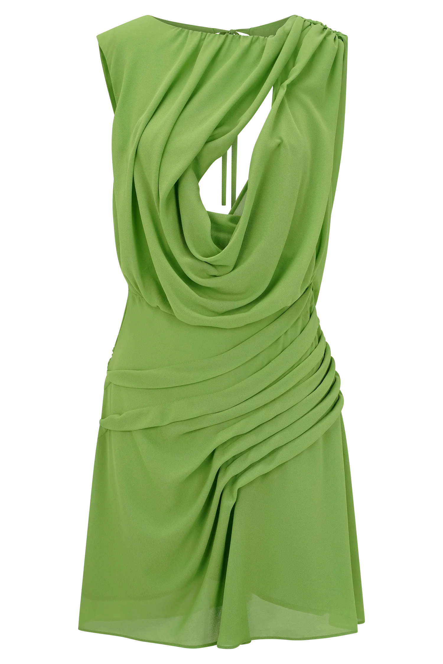 Oria Chiffon Mini Dress - Green - Image 9