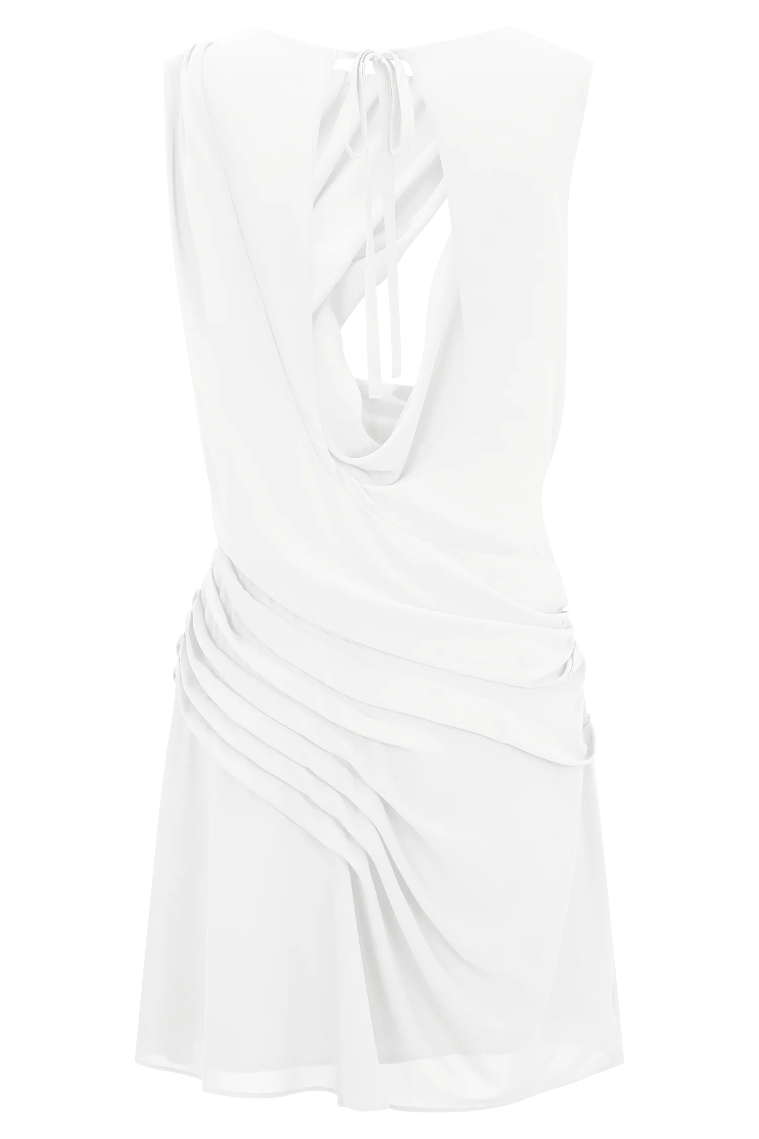 Oria Chiffon Mini Dress - White - Image 8